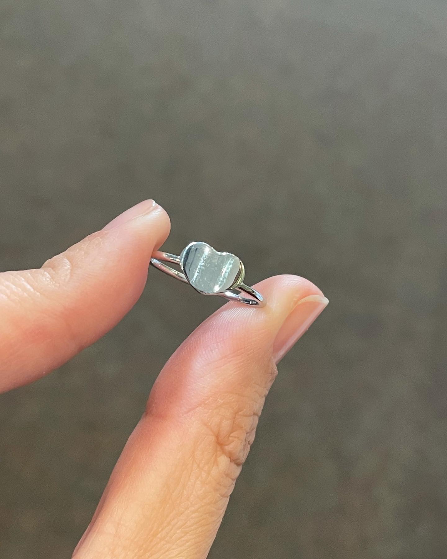 18k White Gold Polished Heart Ring