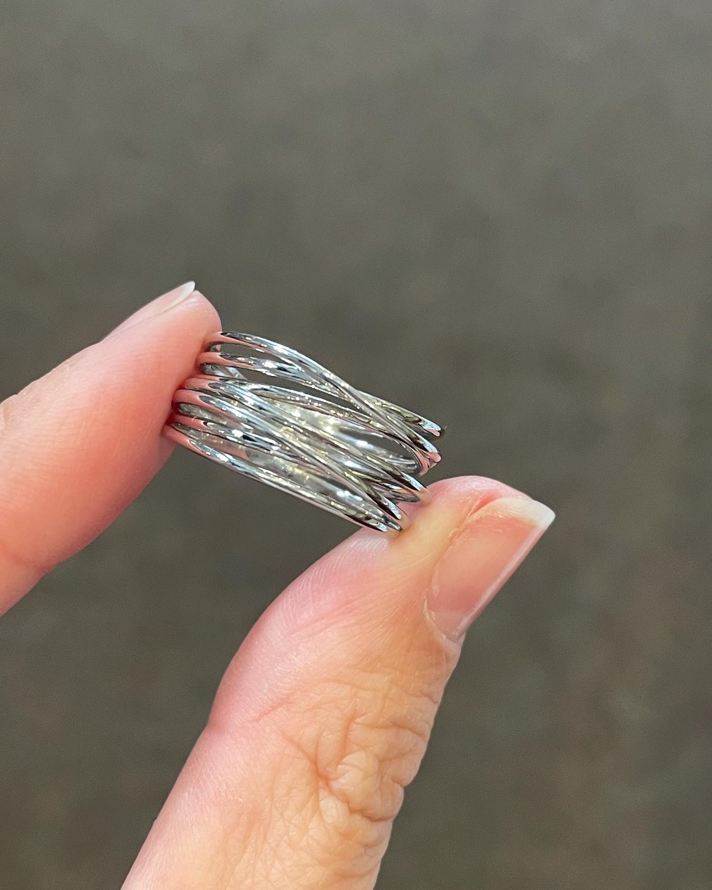 18k White Gold Wire Wrap Ring