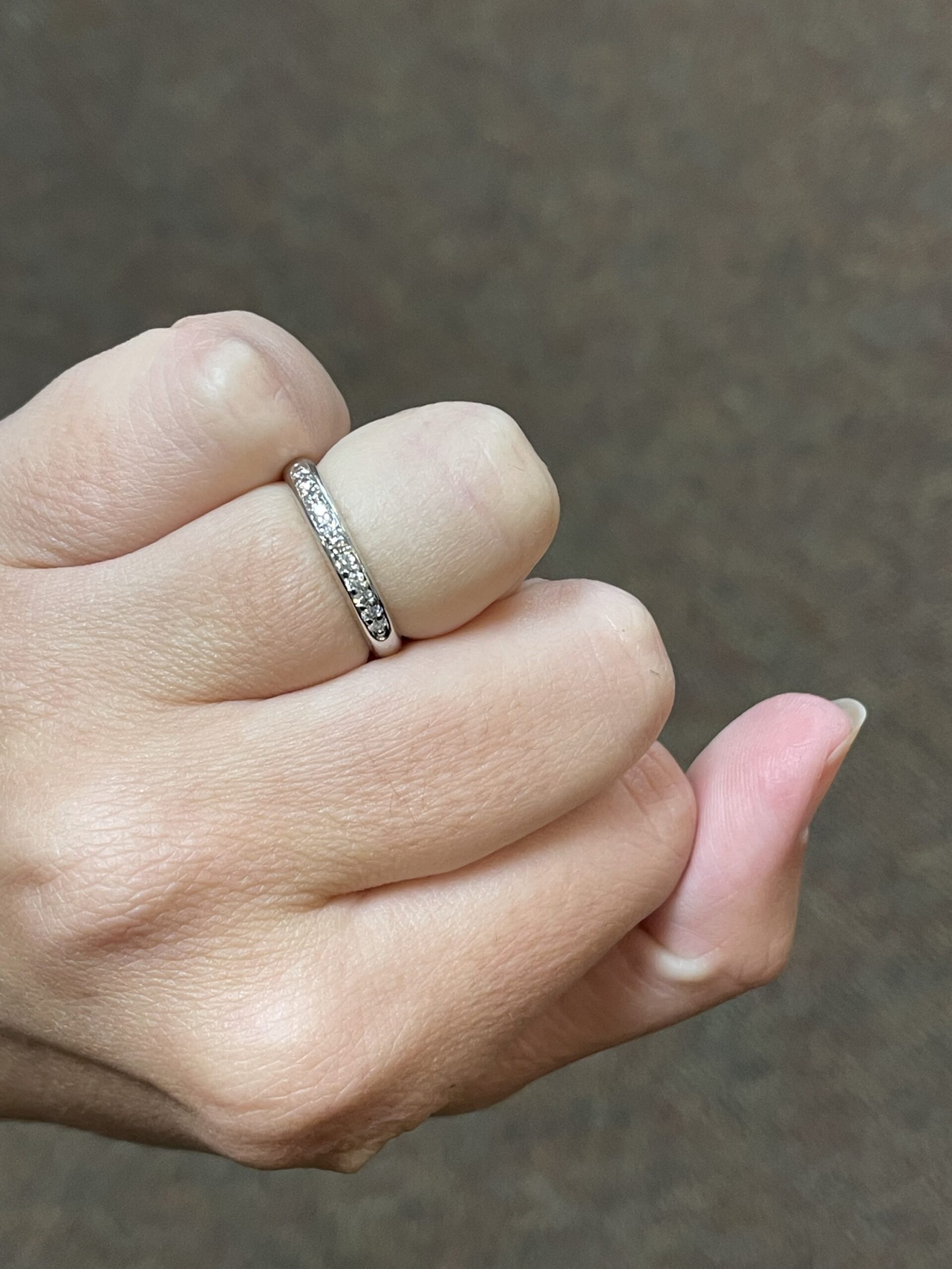 Platinum Comfort Fit .20 Cttw Genuine Round Brilliant Cut Diamond Bead Set Wedding Band - Image 7