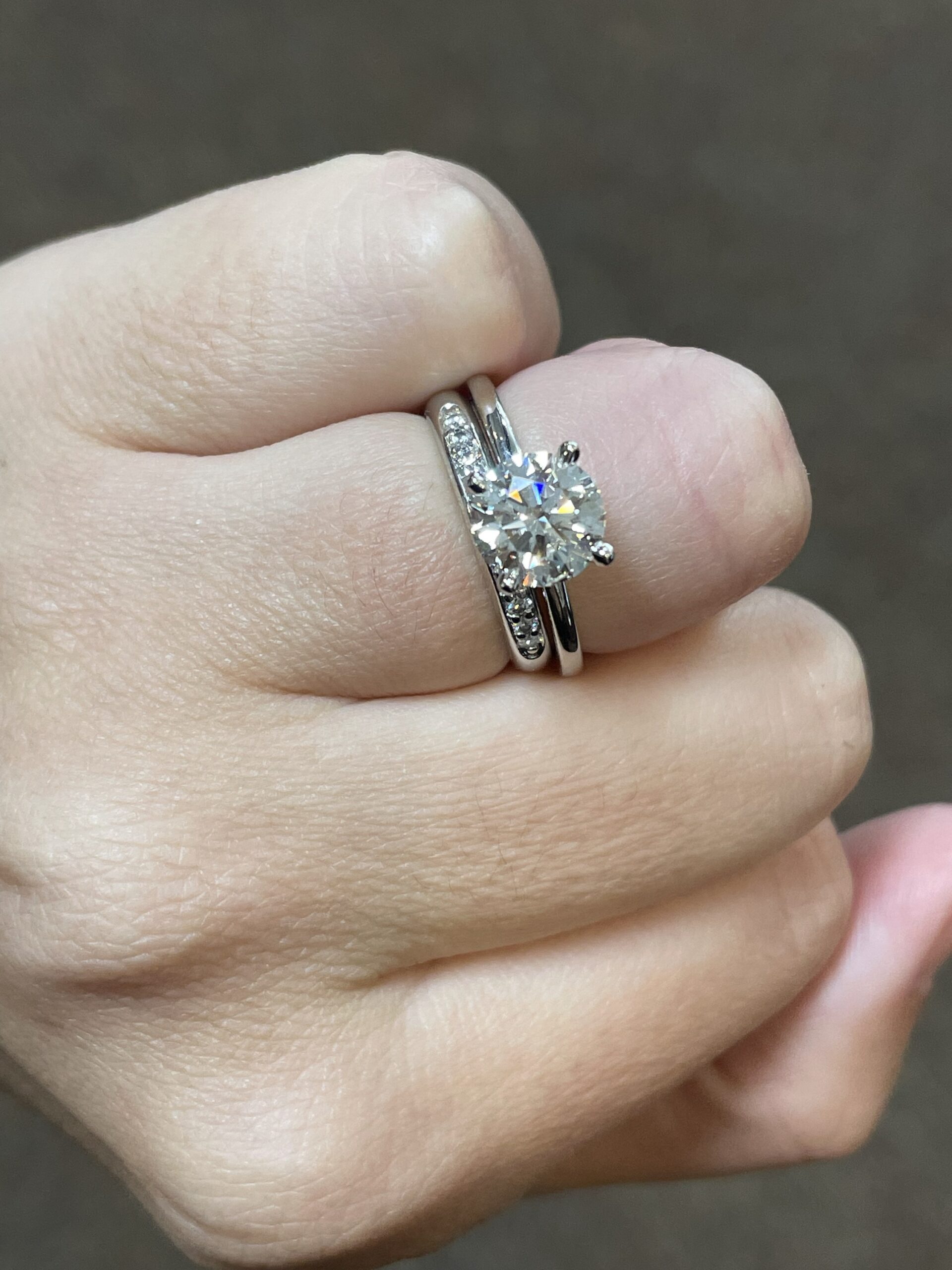 Platinum Comfort Fit .20 Cttw Genuine Round Brilliant Cut Diamond Bead Set Wedding Band - Image 15