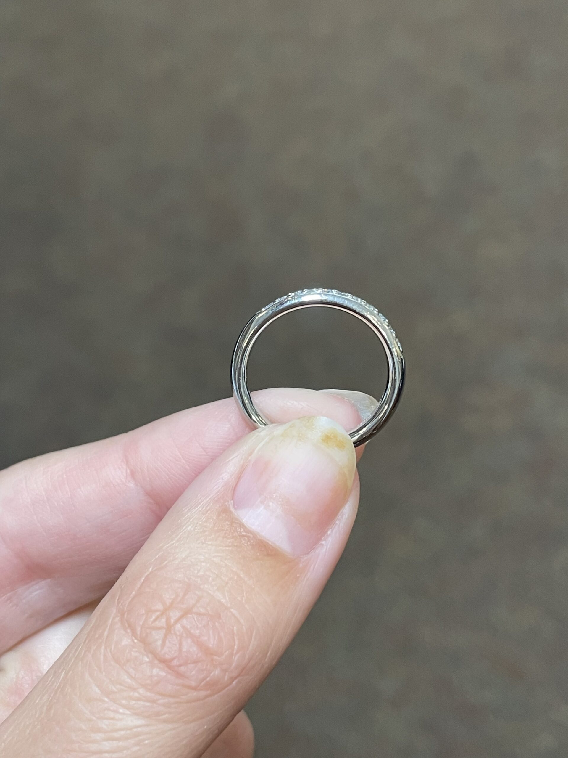 Platinum Comfort Fit .20 Cttw Genuine Round Brilliant Cut Diamond Bead Set Wedding Band - Image 14