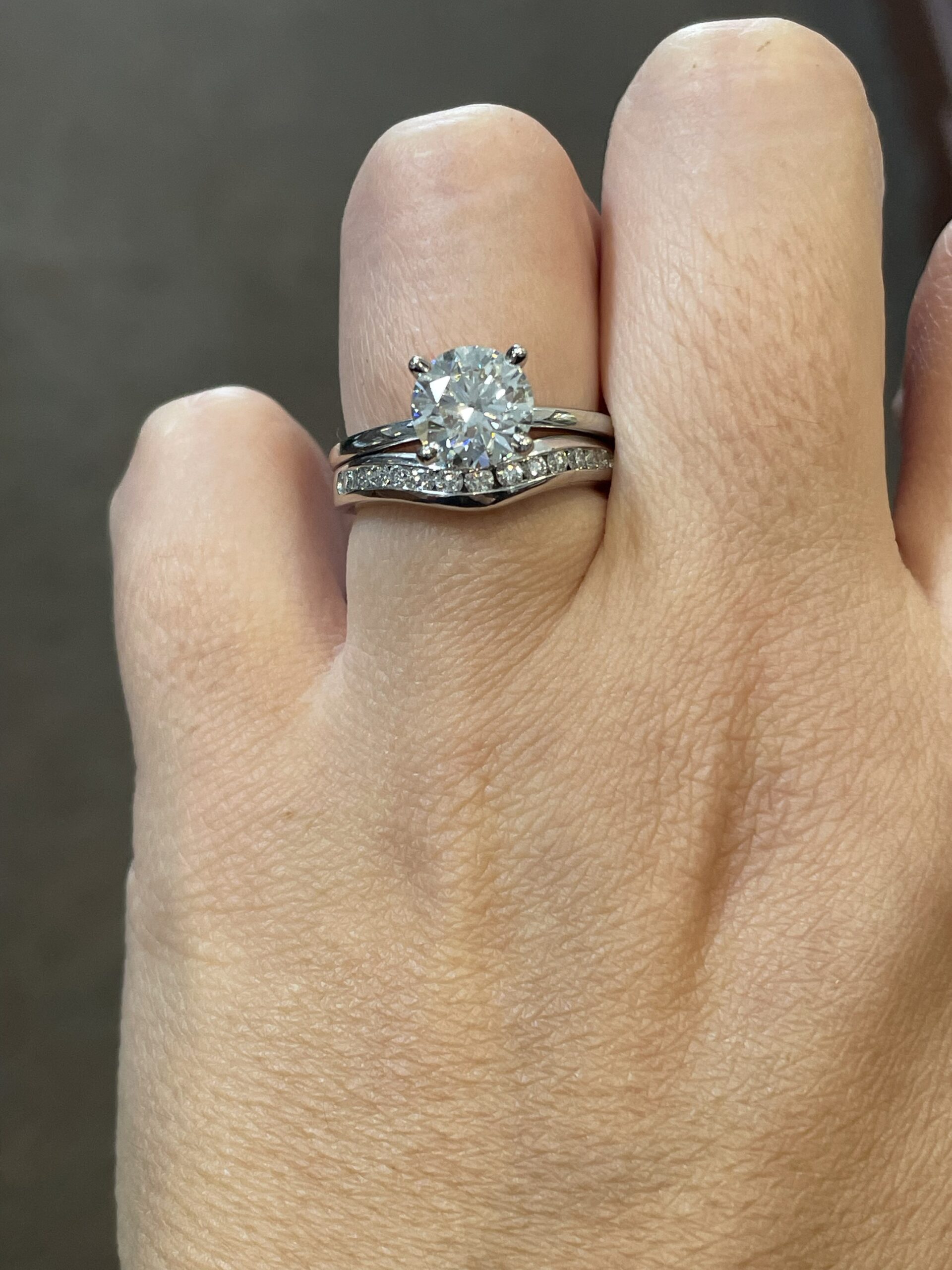 Platinum Curved 13 Stone Genuine .33 Cttw Round Brilliant Cut Diamond Channel Set Band - Image 11