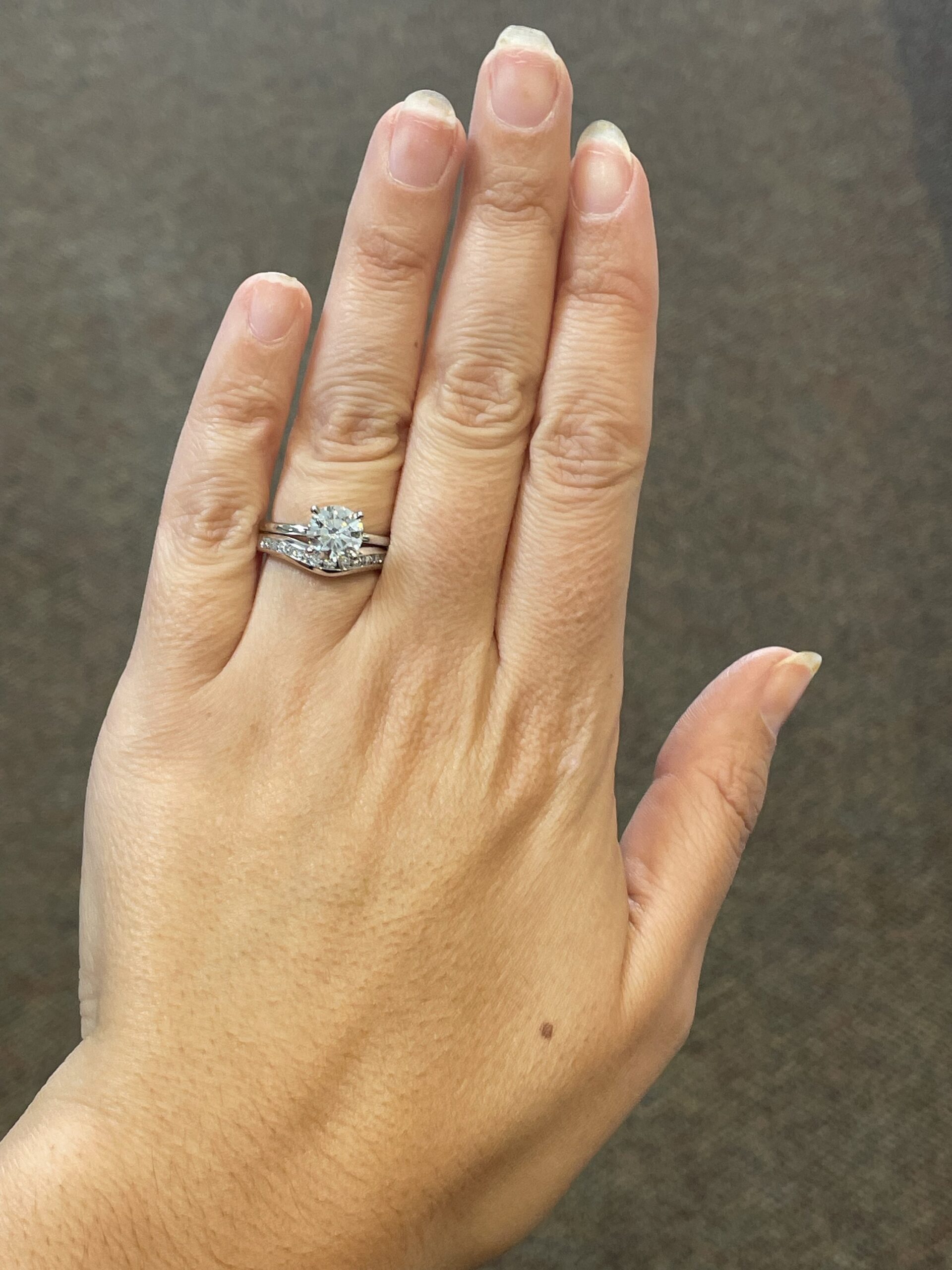 Platinum Curved 13 Stone Genuine .33 Cttw Round Brilliant Cut Diamond Channel Set Band - Image 10