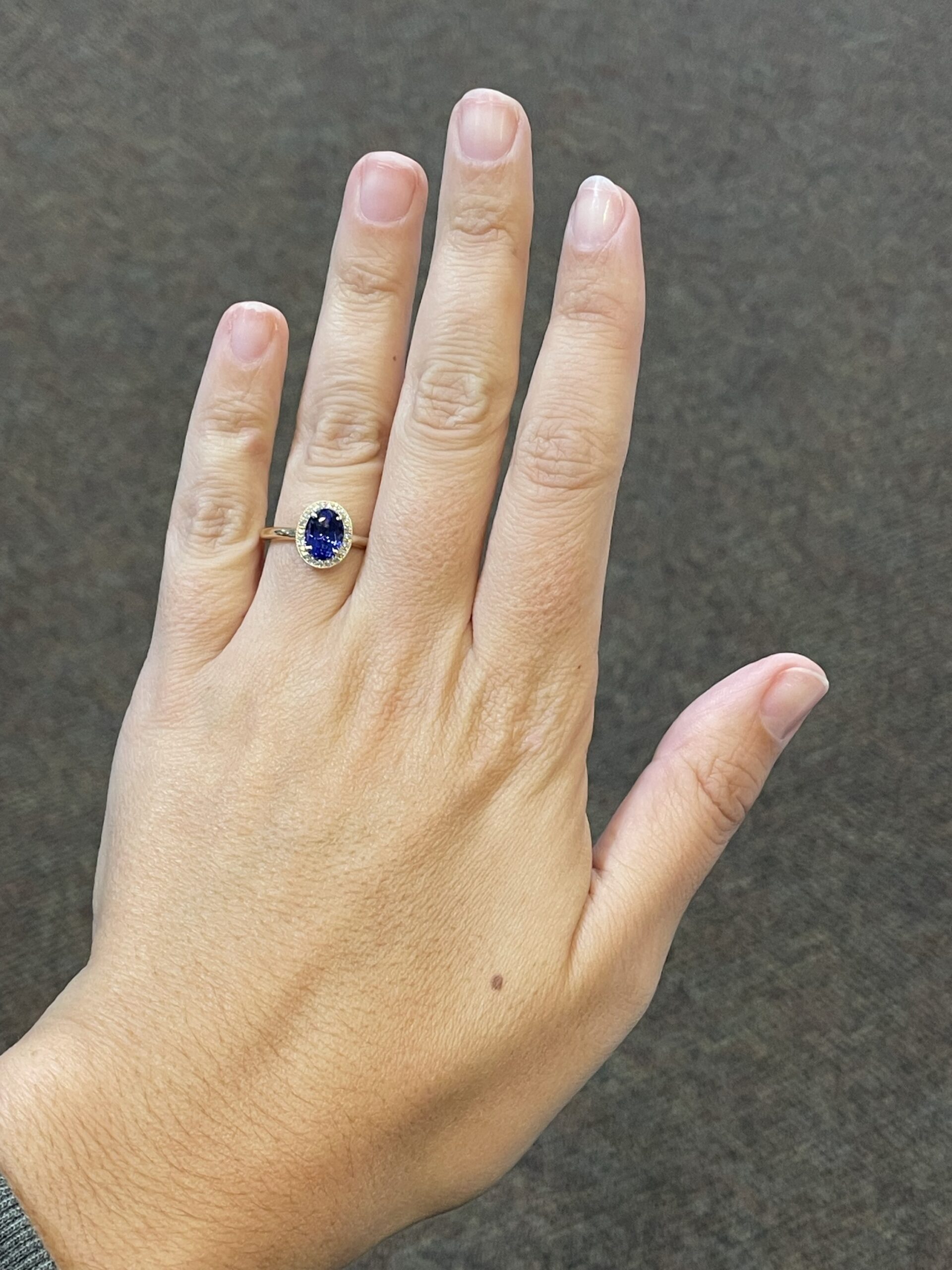 14k Yellow Gold Genuine 1.70 carat Tanzanite & .13 Cttw Round Brilliant Cut Diamond Halo Ring With Tubular Shank - Image 21