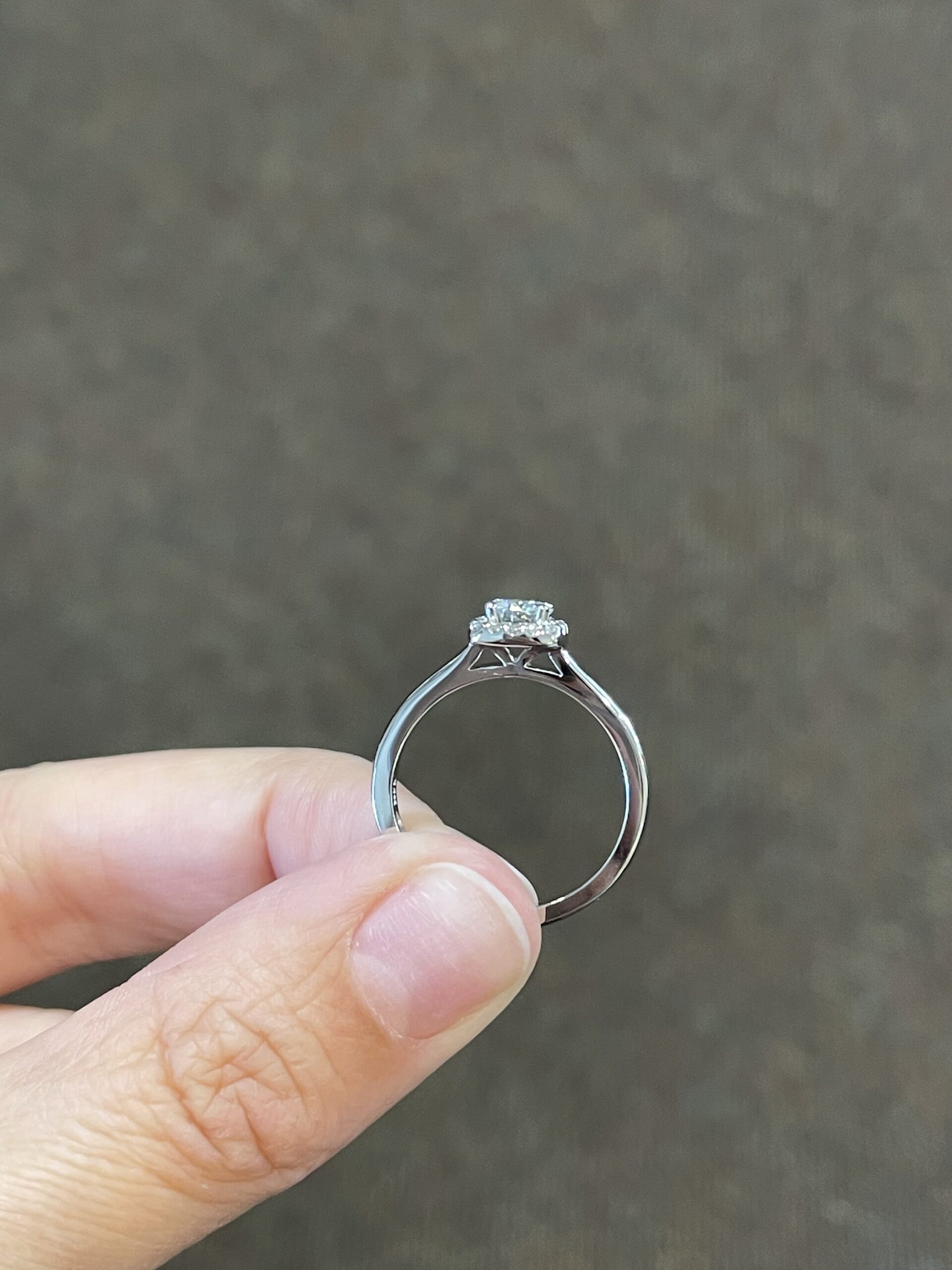 14k White Gold 5 MM Moissanite & Diamond Halo Ring - Image 20