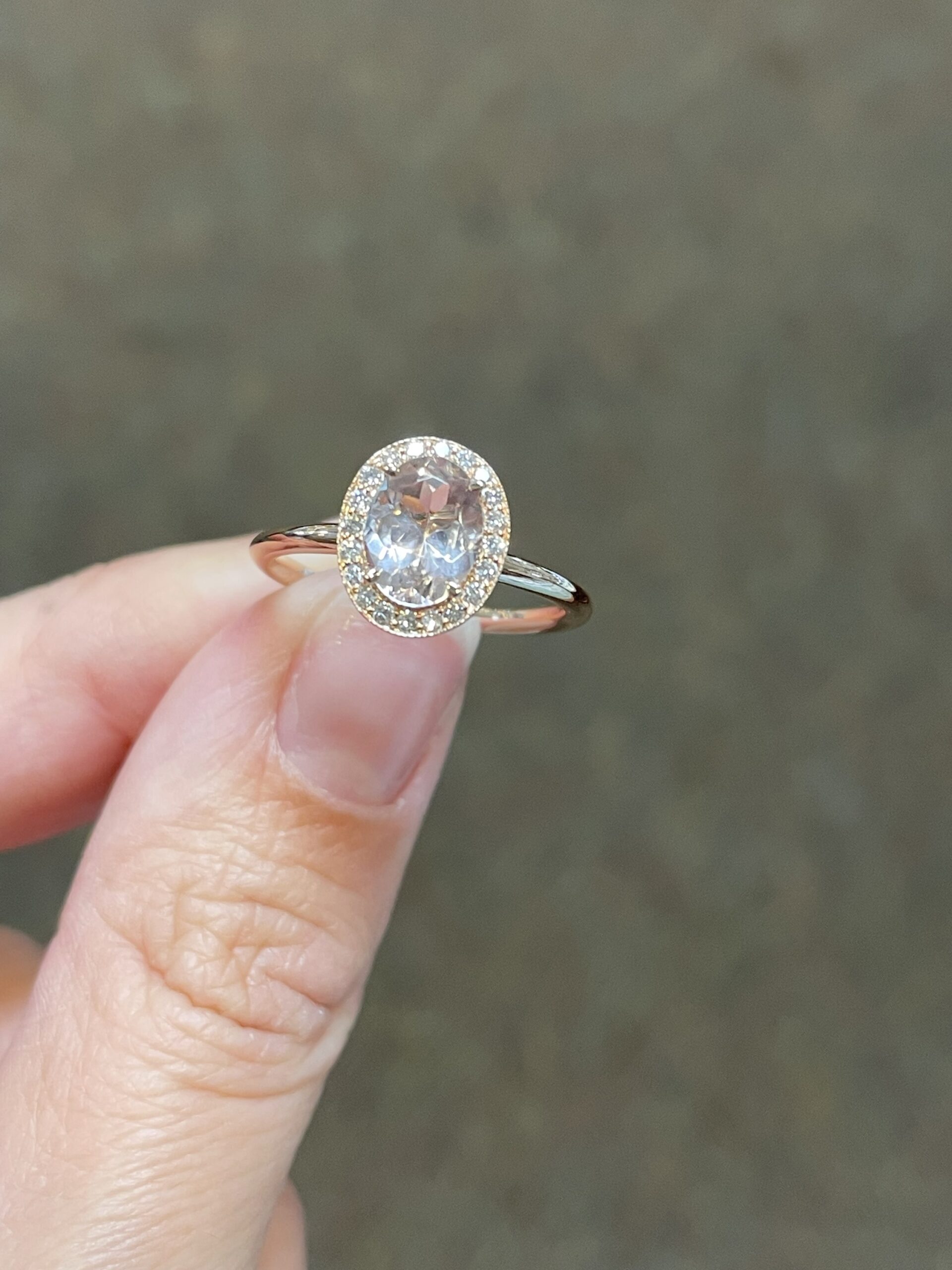 14k Rose Gold Genuine 1.07 Cttw Oval Shaped Morganite & Diamond Halo Ring With Tubular Shank - Image 14