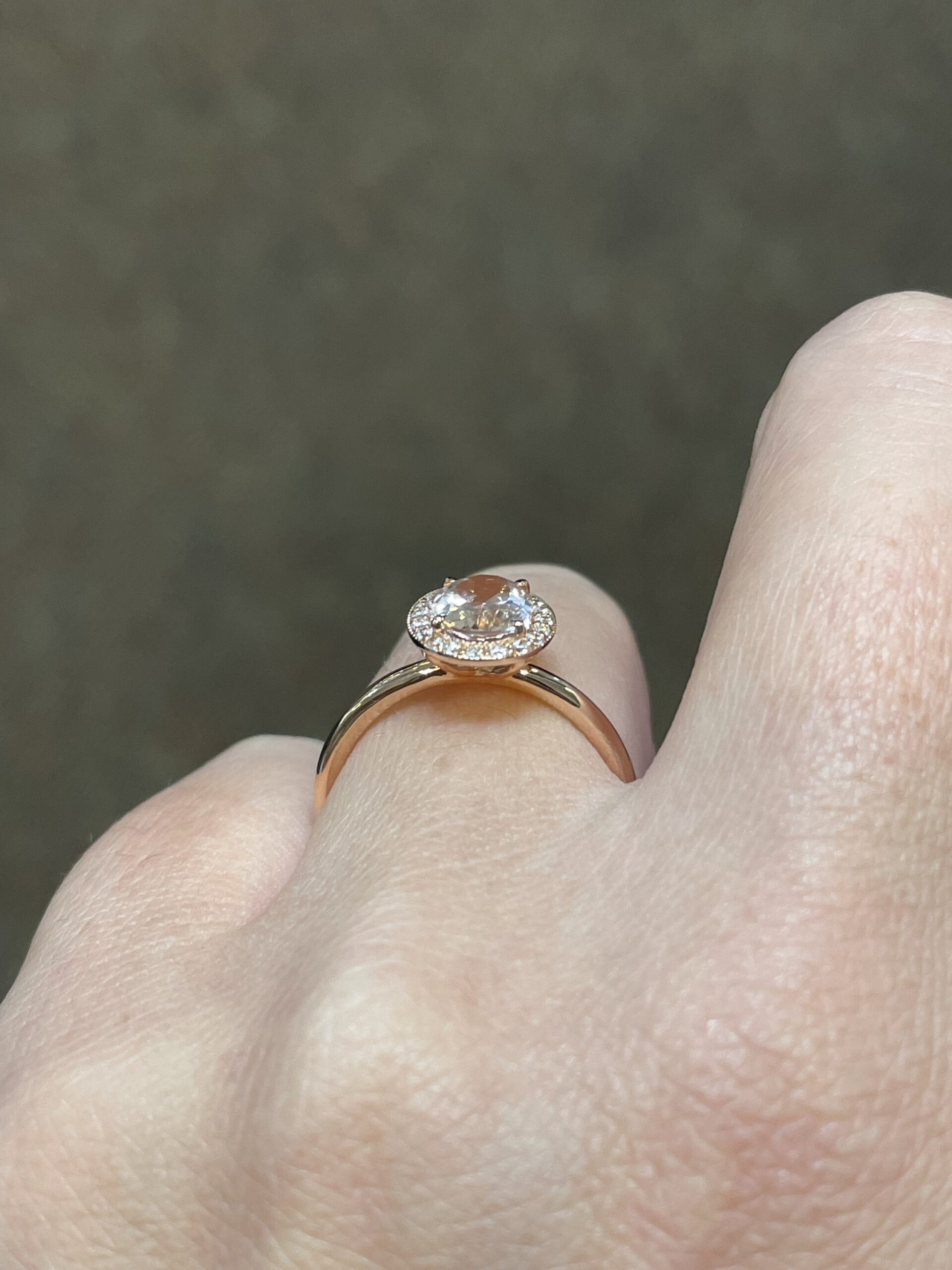 14k Rose Gold Genuine 1.07 Cttw Oval Shaped Morganite & Diamond Halo Ring With Tubular Shank - Image 12