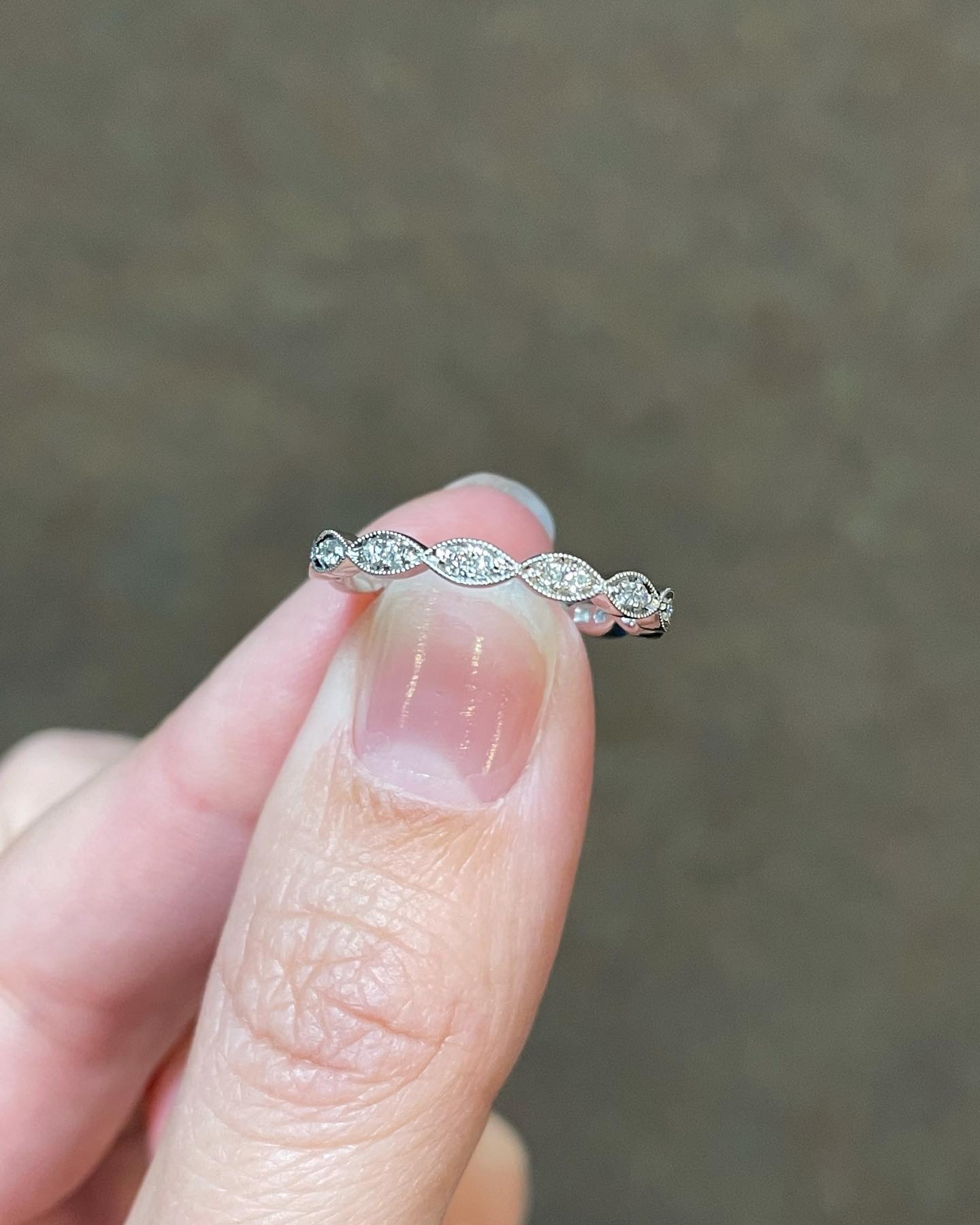 14k White Gold Marquise Motif .18 Cttw Genuine Round Brilliant Cut - Image 5