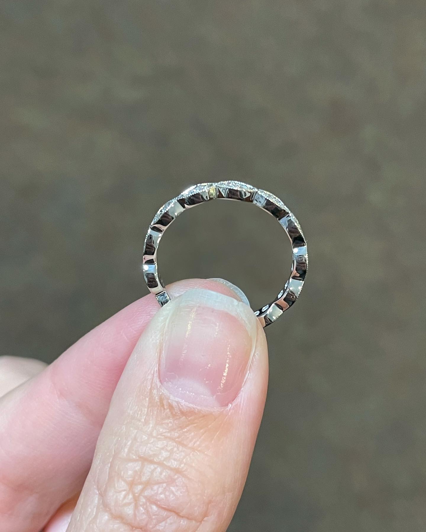 14k White Gold Marquise Motif .18 Cttw Genuine Round Brilliant Cut - Image 9