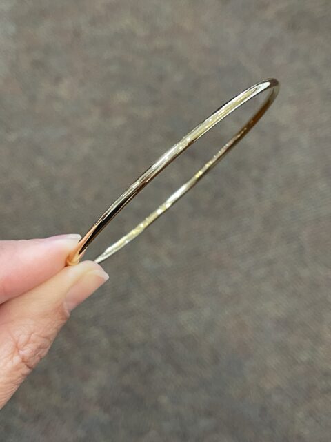 18k Yellow Gold Round Slip-On Bangle Bracelet From Italy