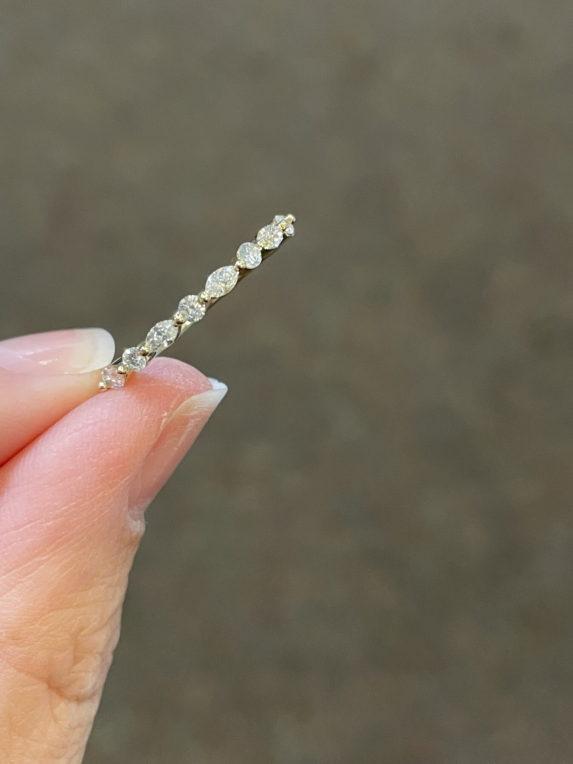 14k Yellow Gold Genuine .42 Cttw Round Brilliant Cut & Marquise Shaped Diamond Band - Image 3