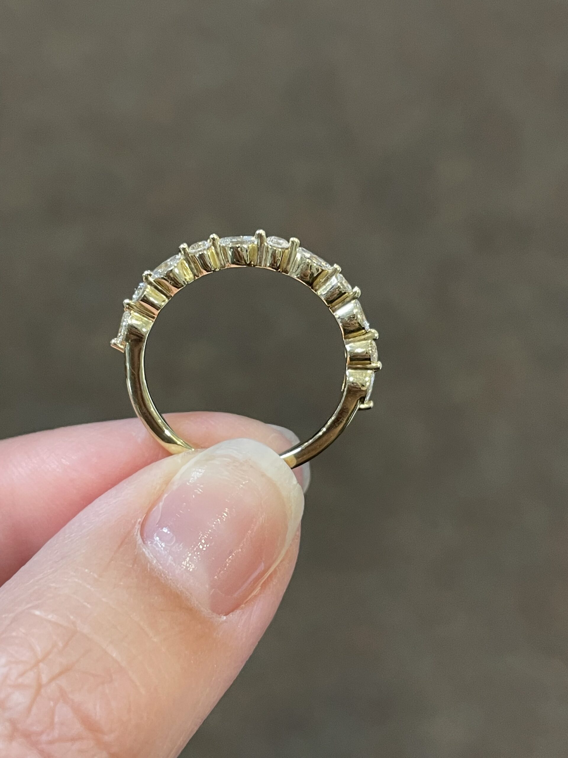 14k Yellow Gold Genuine .42 Cttw Round Brilliant Cut & Marquise Shaped Diamond Band - Image 15