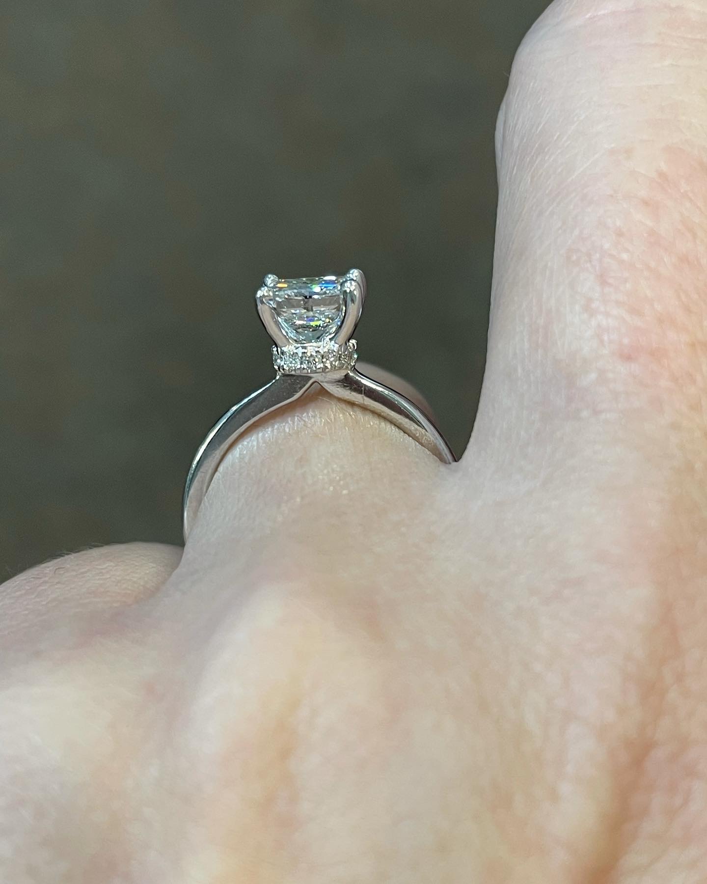 14k White Gold 1.34 Cttw EGL Certified Princess Cut Diamond Solitaire - Image 15