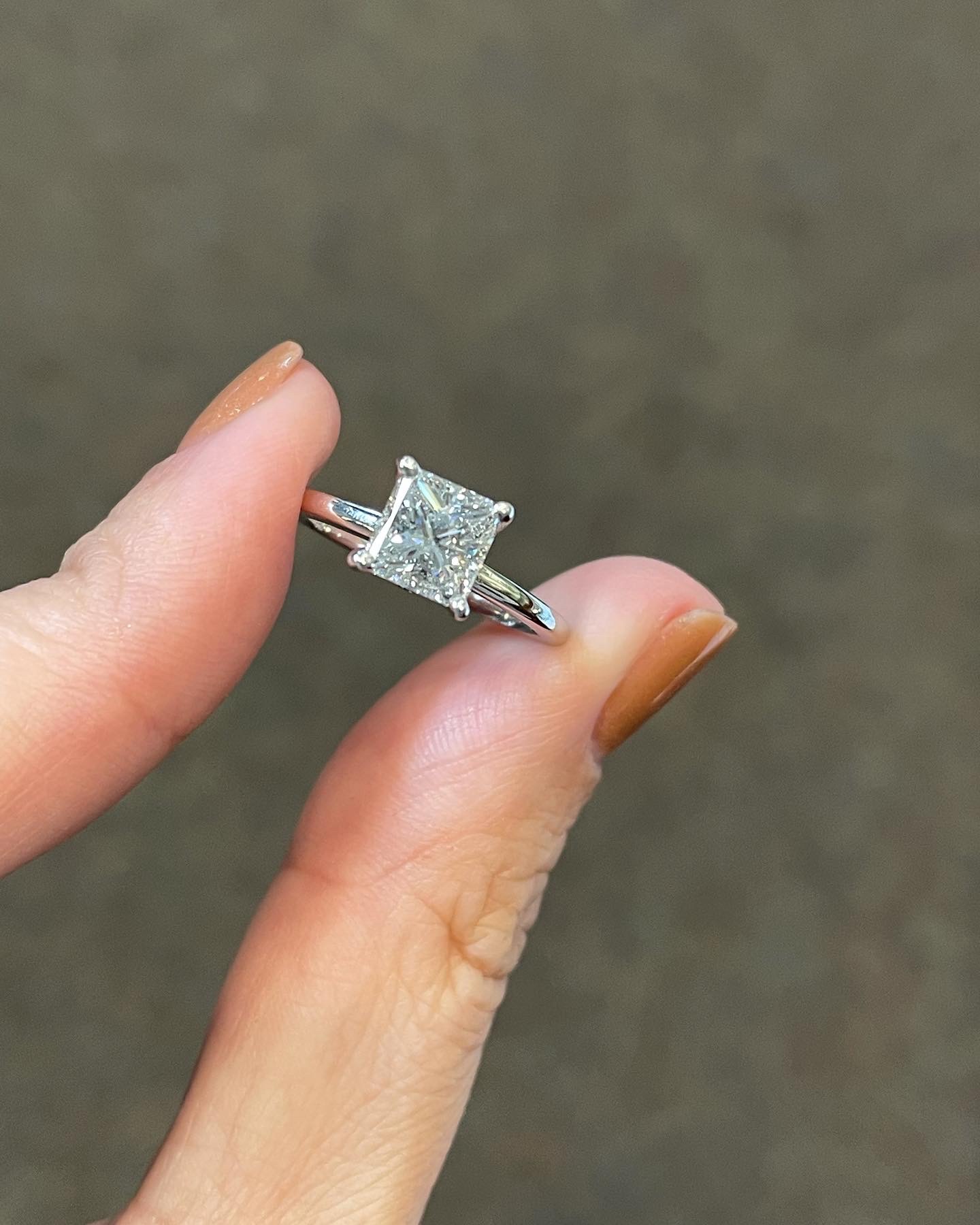 14k White Gold 1.34 Cttw EGL Certified Princess Cut Diamond Solitaire - Image 9