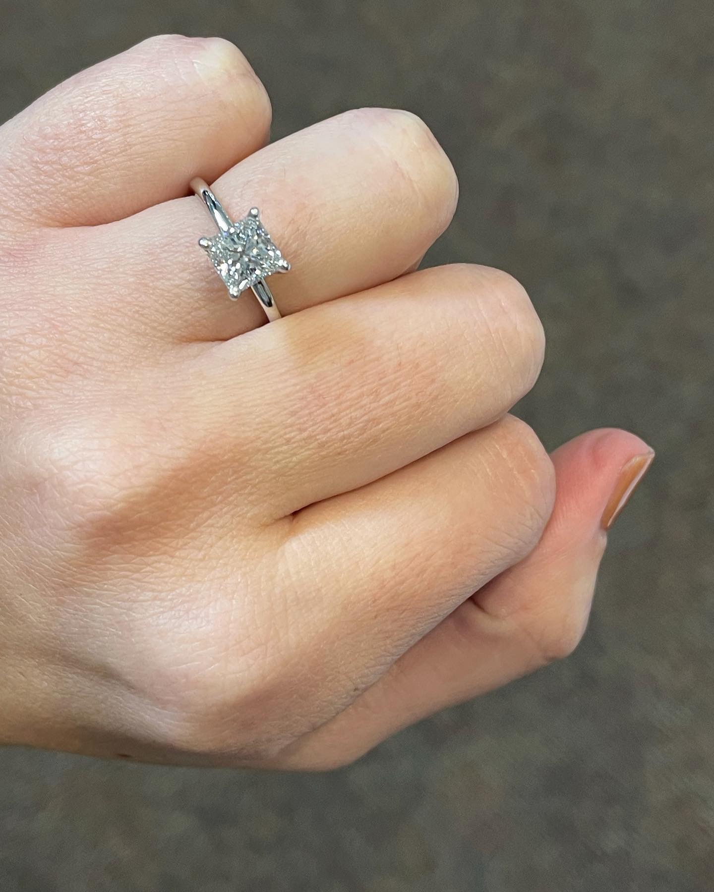 14k White Gold 1.34 Cttw EGL Certified Princess Cut Diamond Solitaire - Image 11