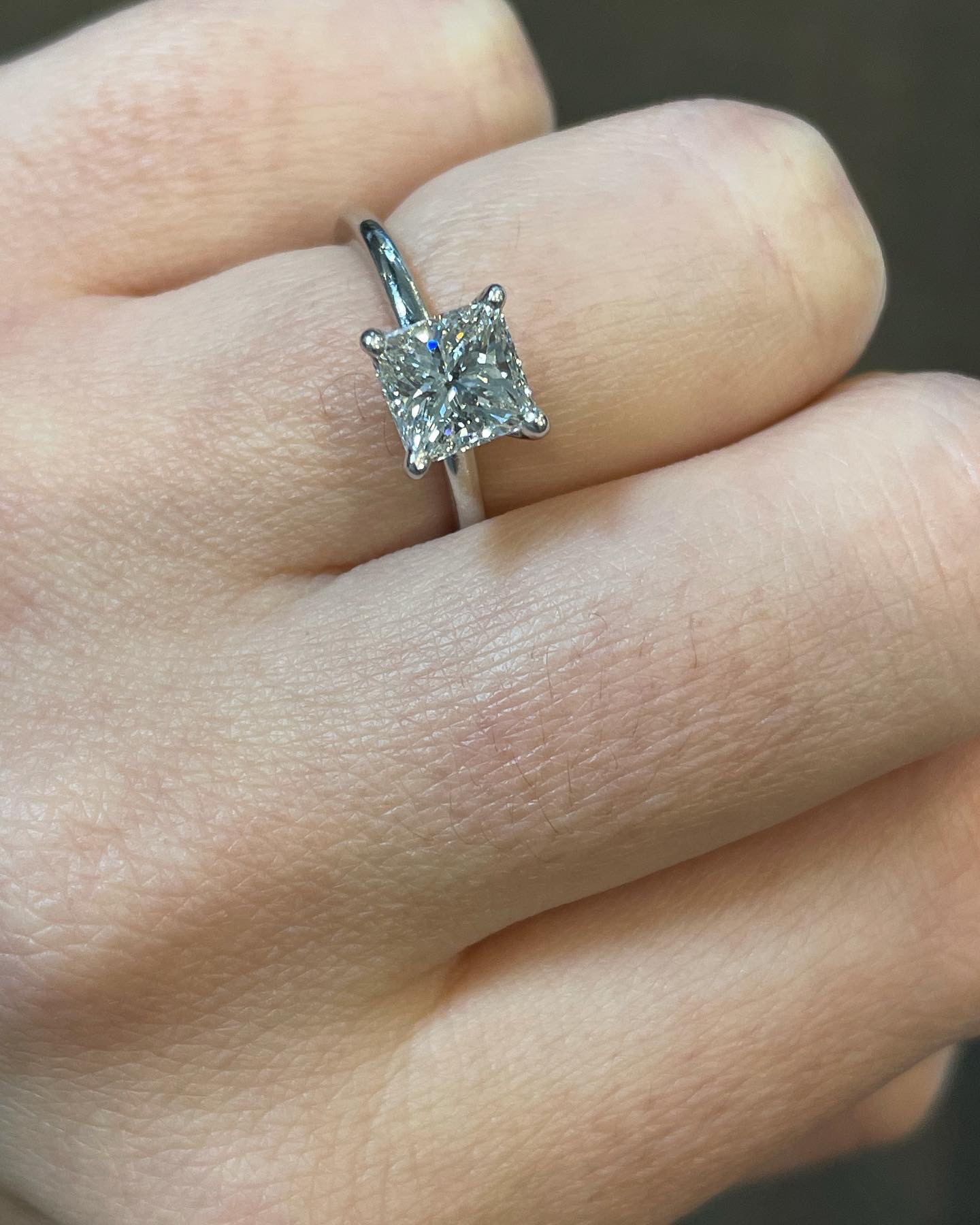 14k White Gold 1.34 Cttw EGL Certified Princess Cut Diamond Solitaire - Image 14