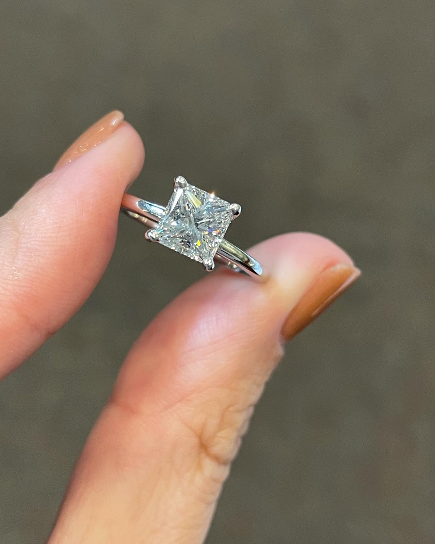 14k White Gold 1.34 Cttw EGL Certified Princess Cut Diamond Solitaire - Image 10