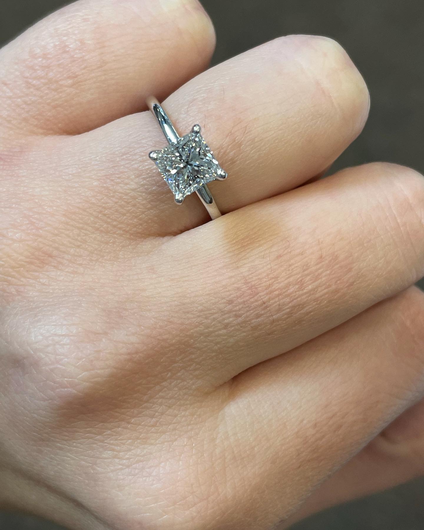 14k White Gold 1.34 Cttw EGL Certified Princess Cut Diamond Solitaire - Image 12