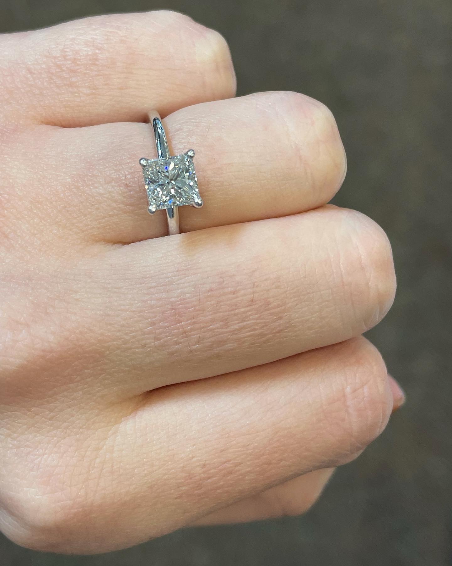 14k White Gold 1.34 Cttw EGL Certified Princess Cut Diamond Solitaire - Image 13