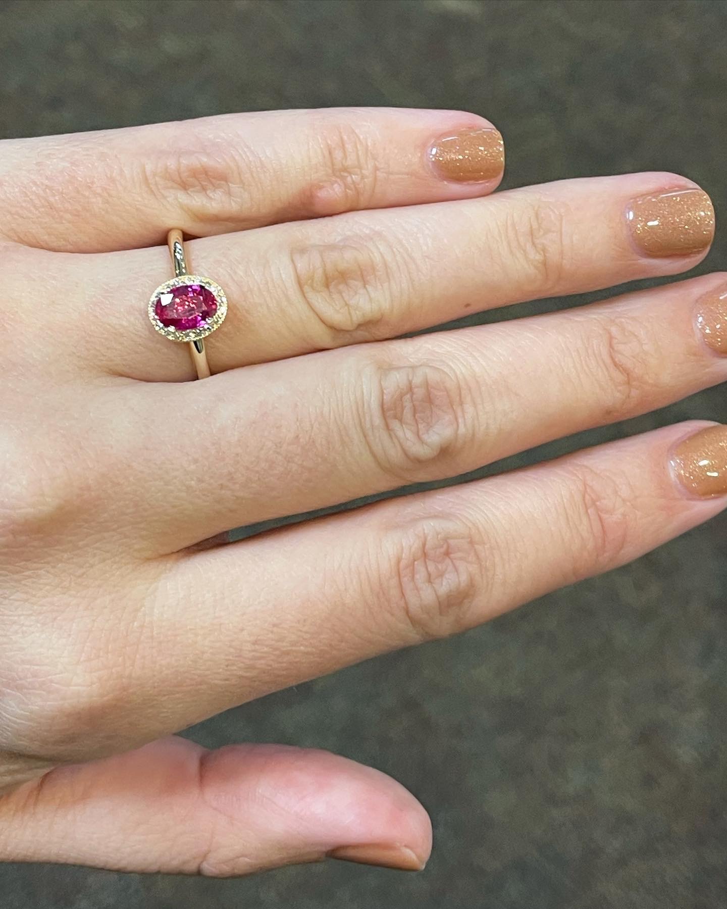 14k Yellow Gold Genuine .85 Cttw Ruby & Diamond Halo Ring With Tubular Shank - Image 22