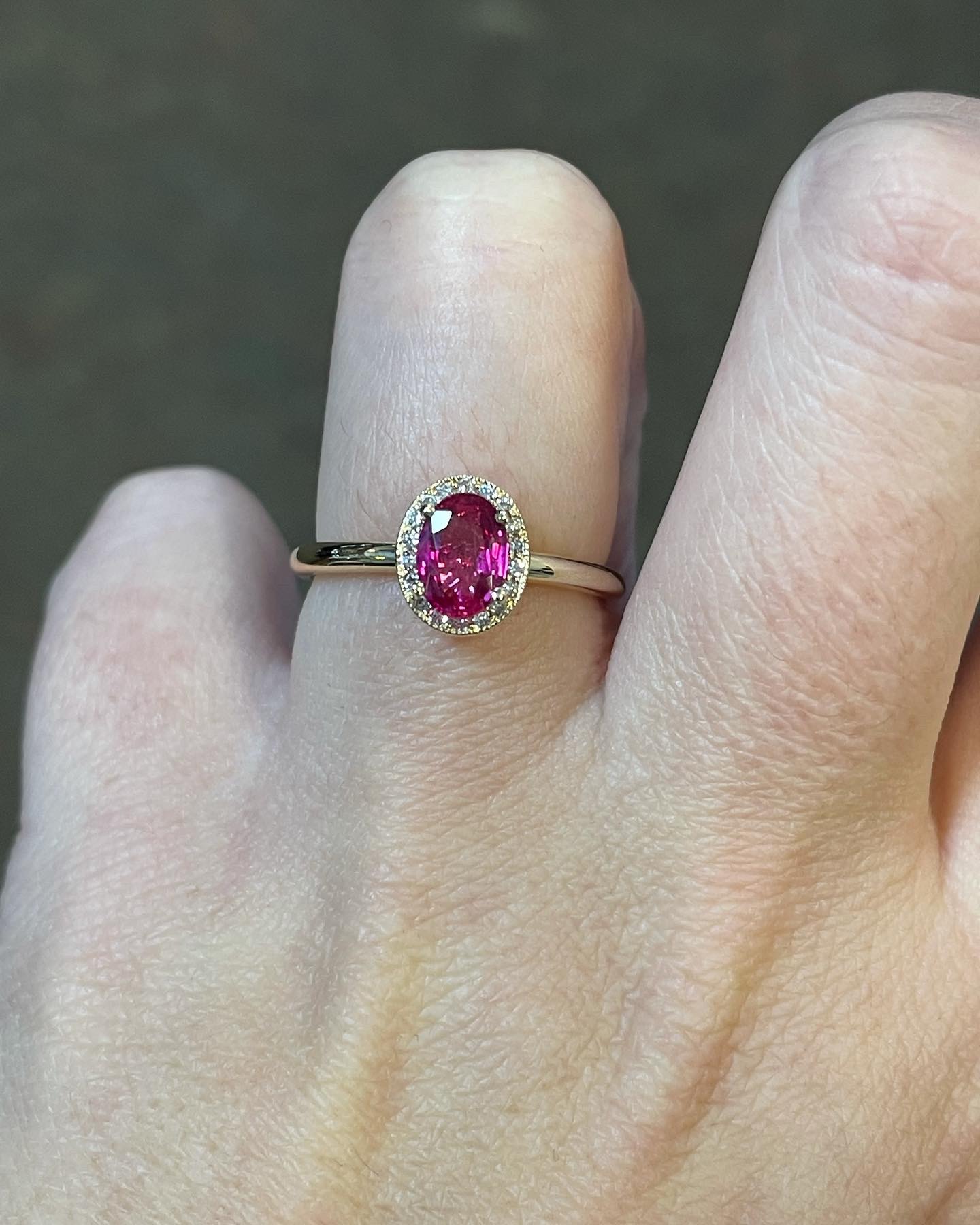 14k Yellow Gold Genuine .85 Cttw Ruby & Diamond Halo Ring With Tubular Shank - Image 21