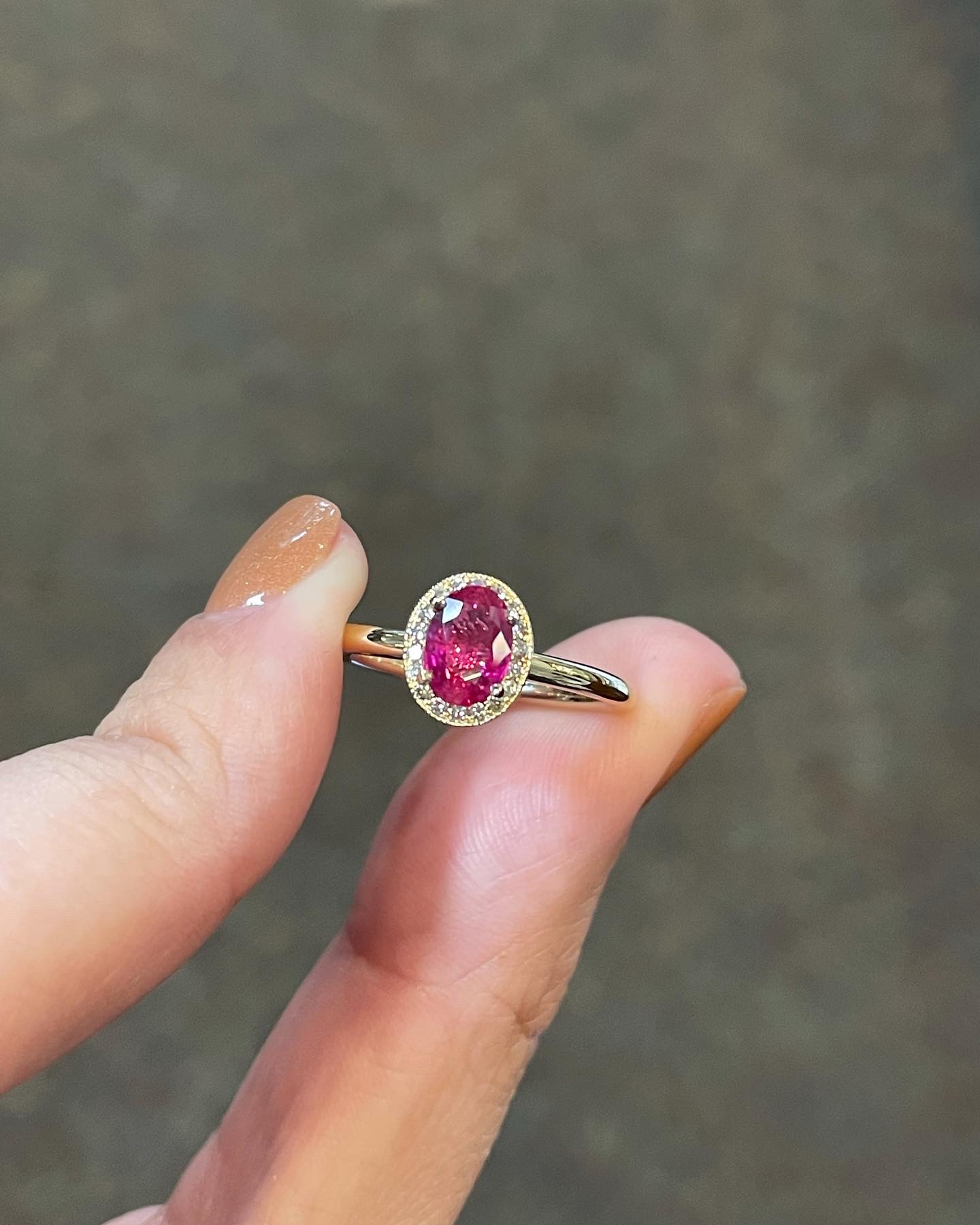 14k Yellow Gold Genuine .85 Cttw Ruby & Diamond Halo Ring With Tubular Shank - Image 11