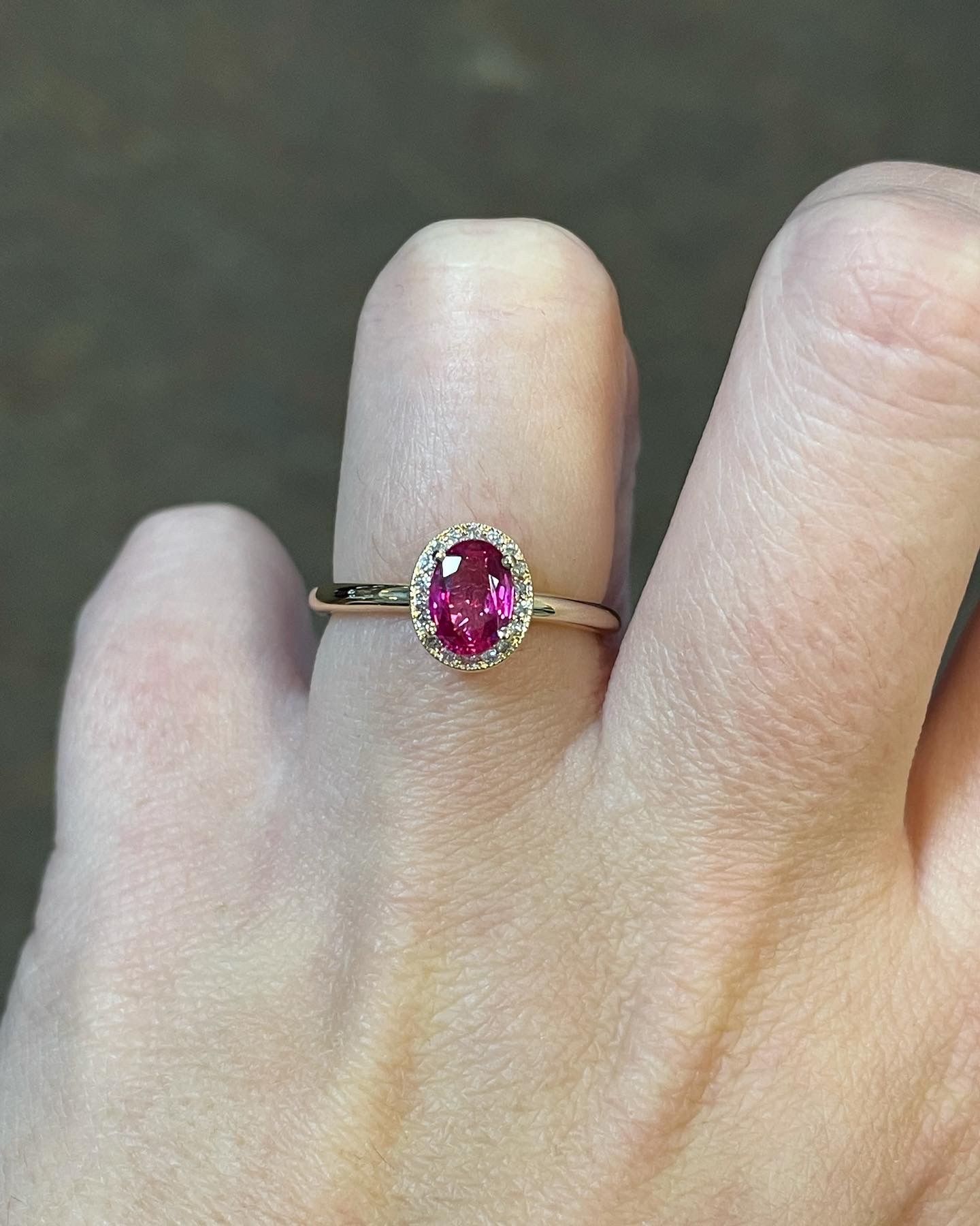 14k Yellow Gold Genuine .85 Cttw Ruby & Diamond Halo Ring With Tubular Shank - Image 20