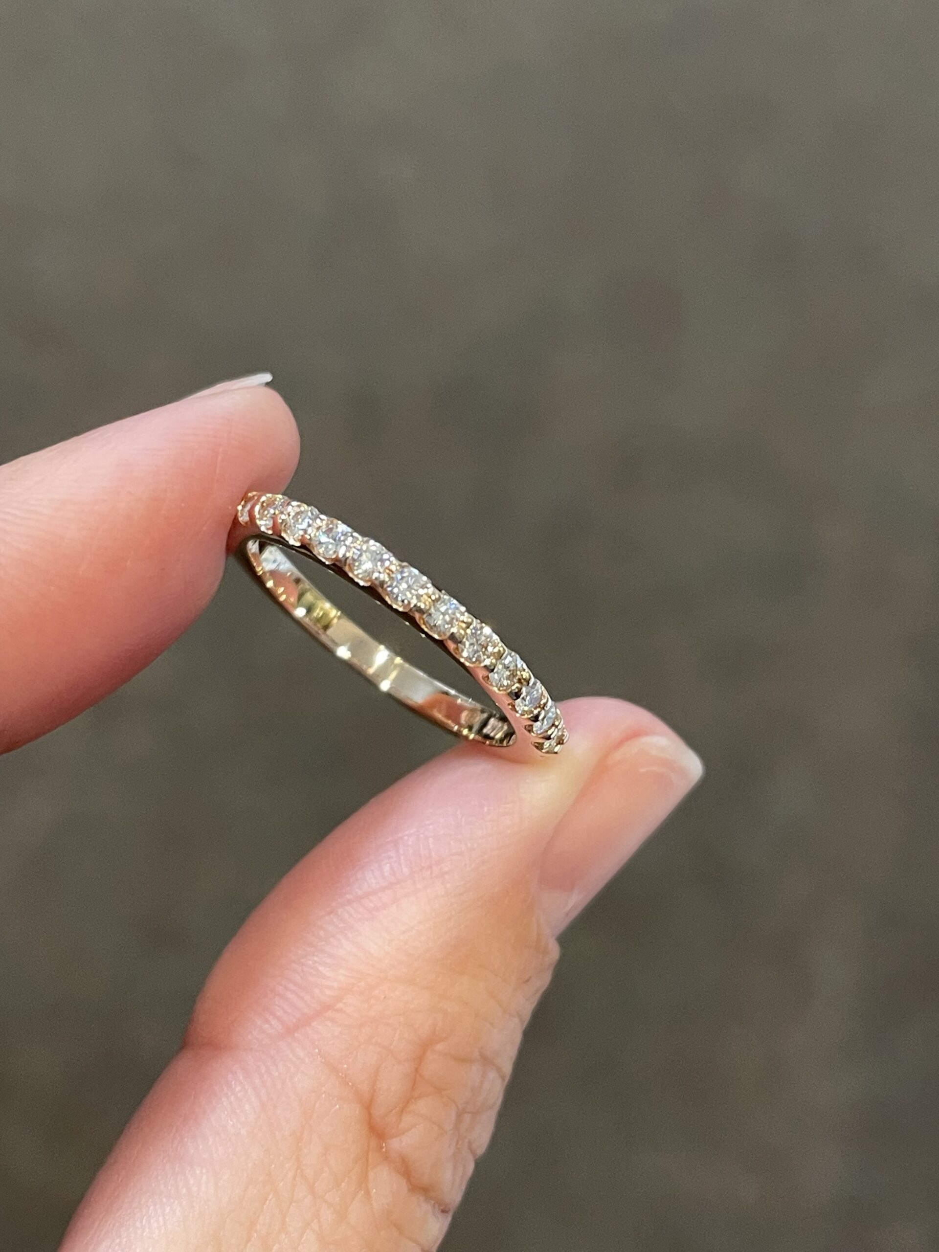 14k Rose Gold Genuine .35 Cttw Shared Prong Diamond Band