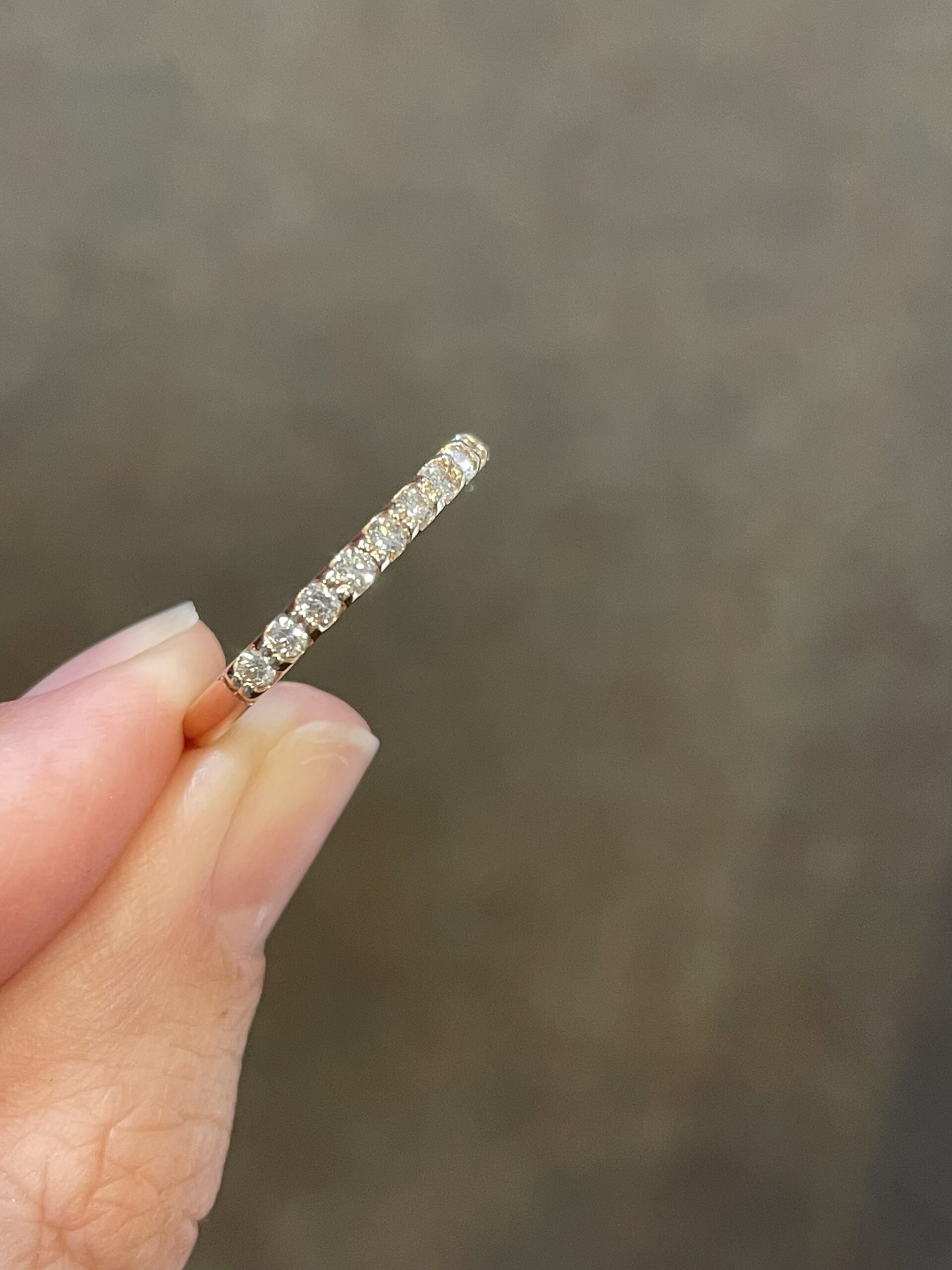 14k Rose Gold Genuine .35 Cttw Shared Prong Diamond Band - Image 3