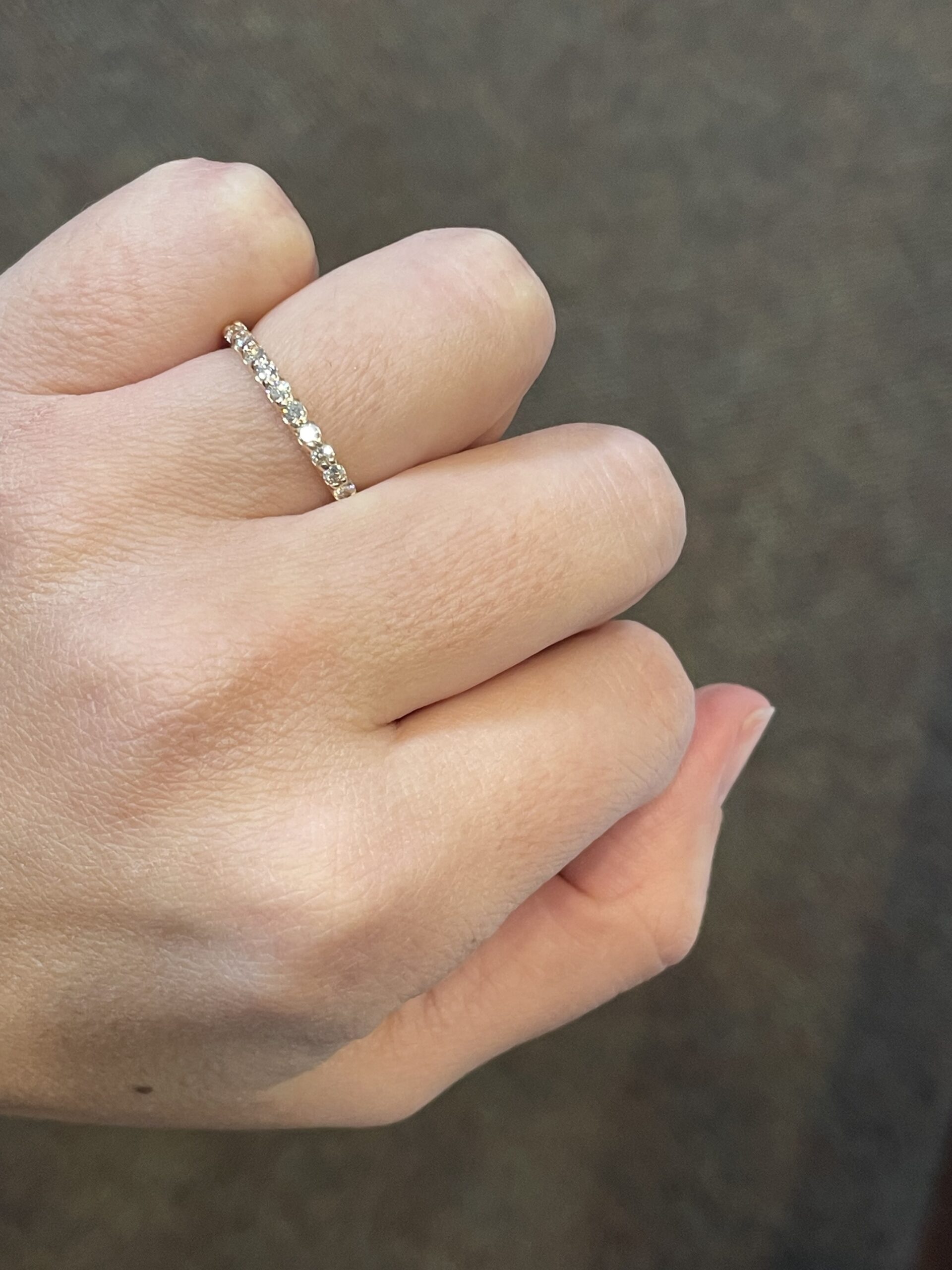 14k Rose Gold Genuine .35 Cttw Shared Prong Diamond Band - Image 4