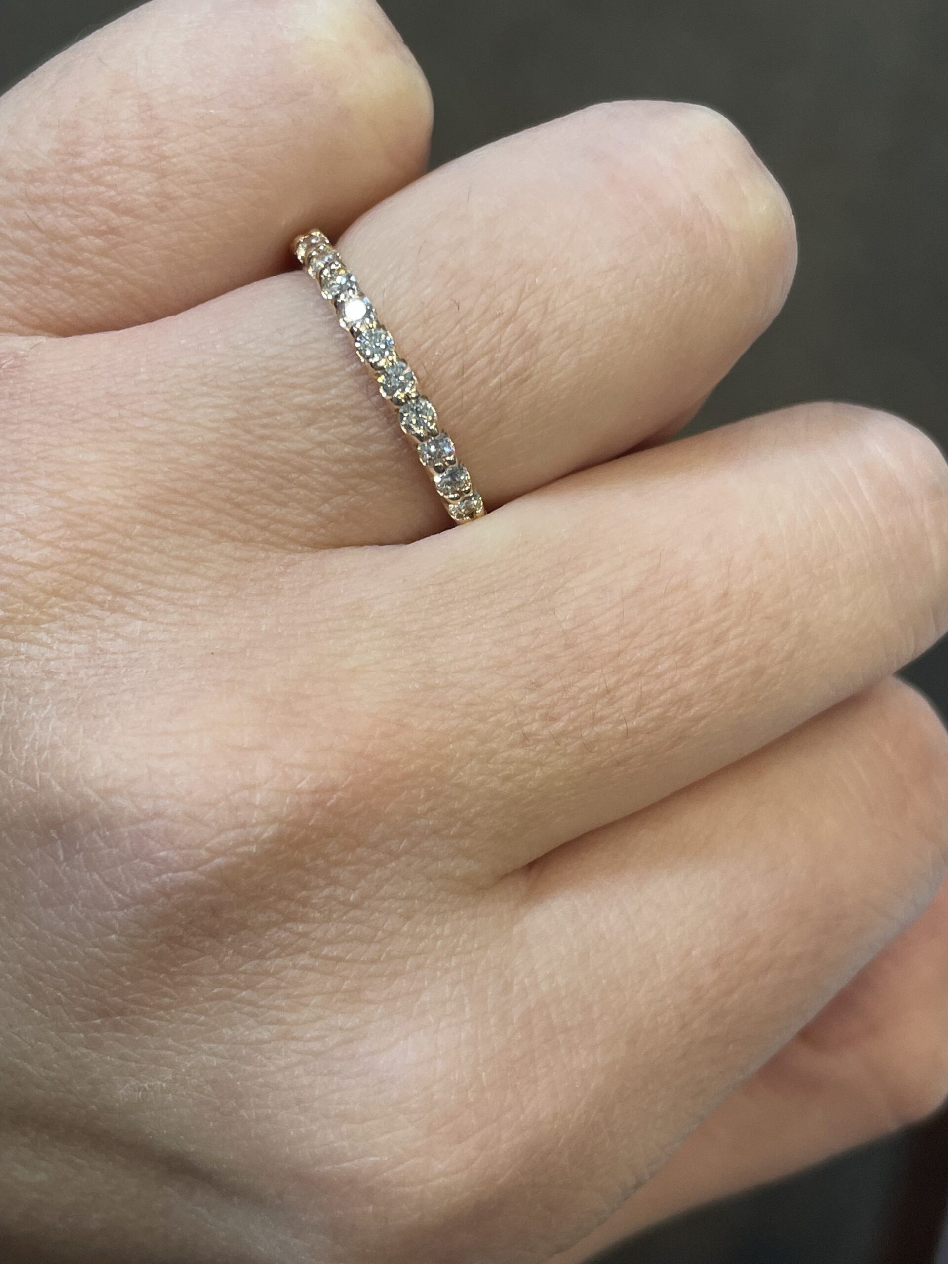 14k Rose Gold Genuine .35 Cttw Shared Prong Diamond Band - Image 5