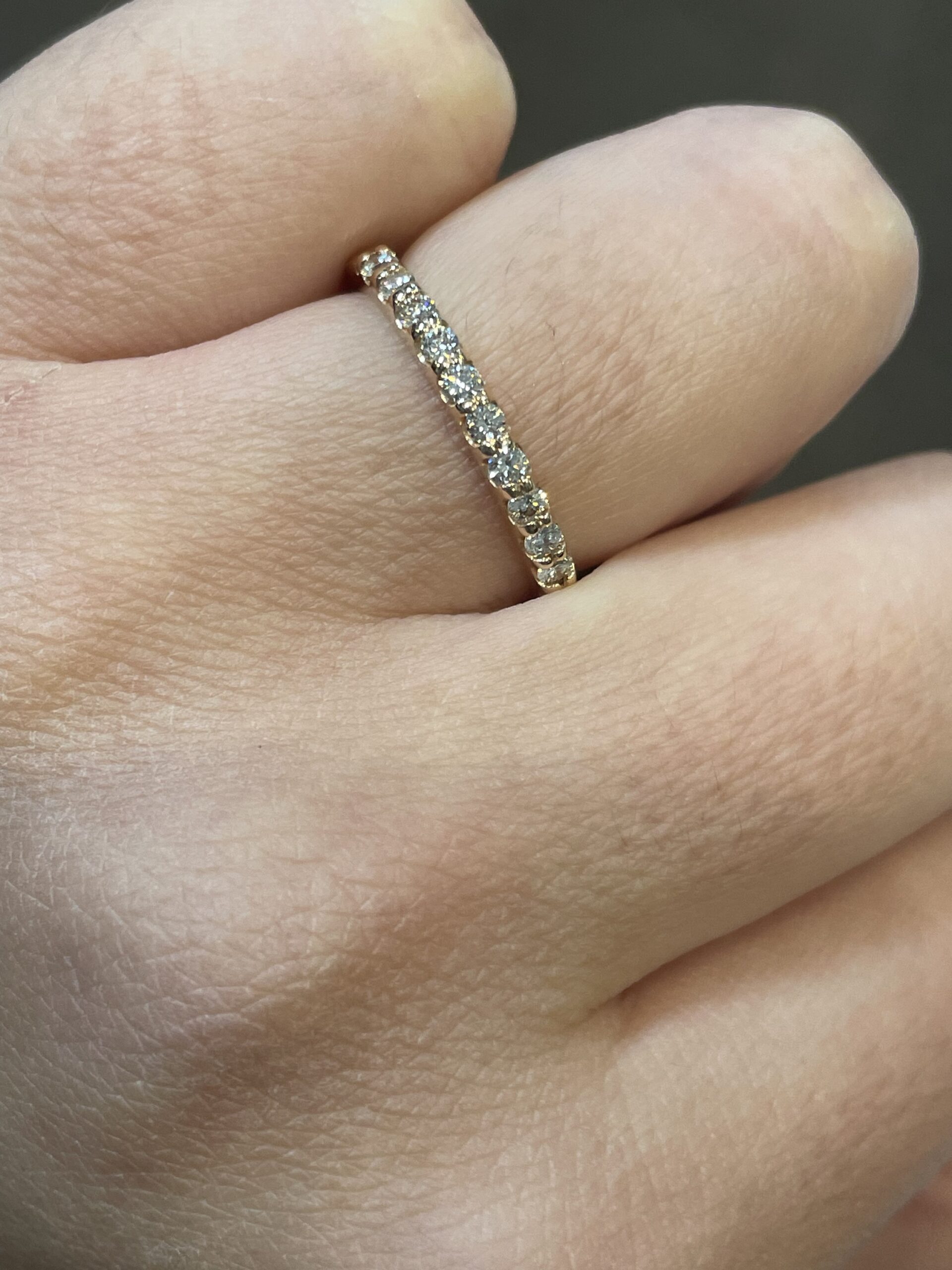 14k Rose Gold Genuine .35 Cttw Shared Prong Diamond Band - Image 7