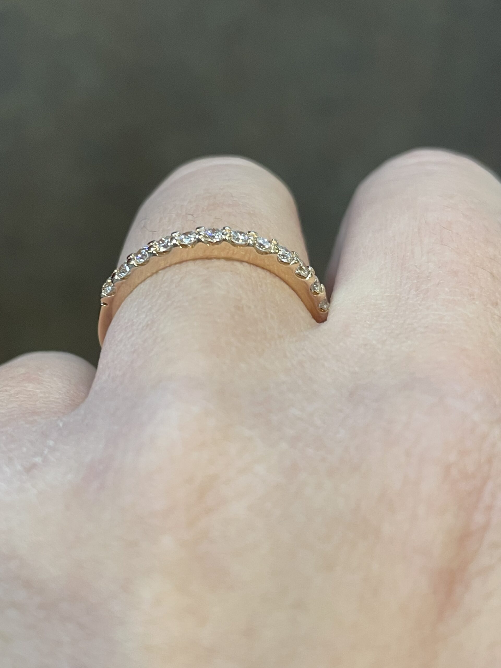 14k Rose Gold Genuine .35 Cttw Shared Prong Diamond Band - Image 9