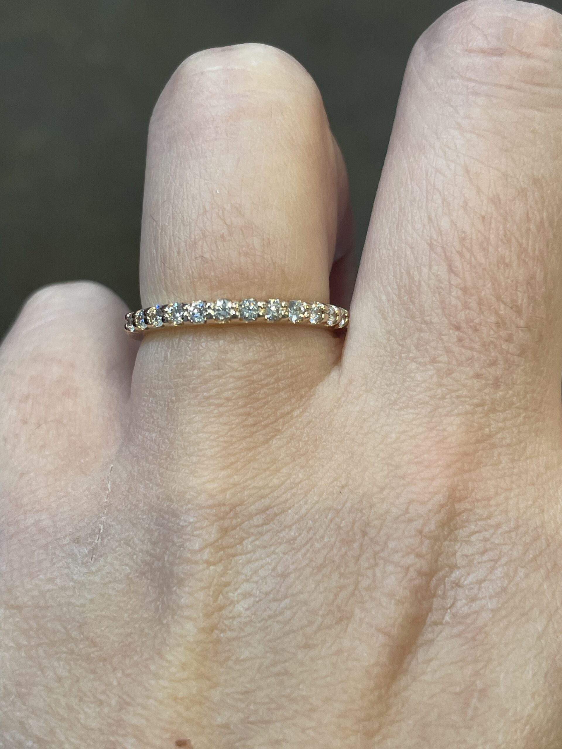 14k Rose Gold Genuine .35 Cttw Shared Prong Diamond Band - Image 8