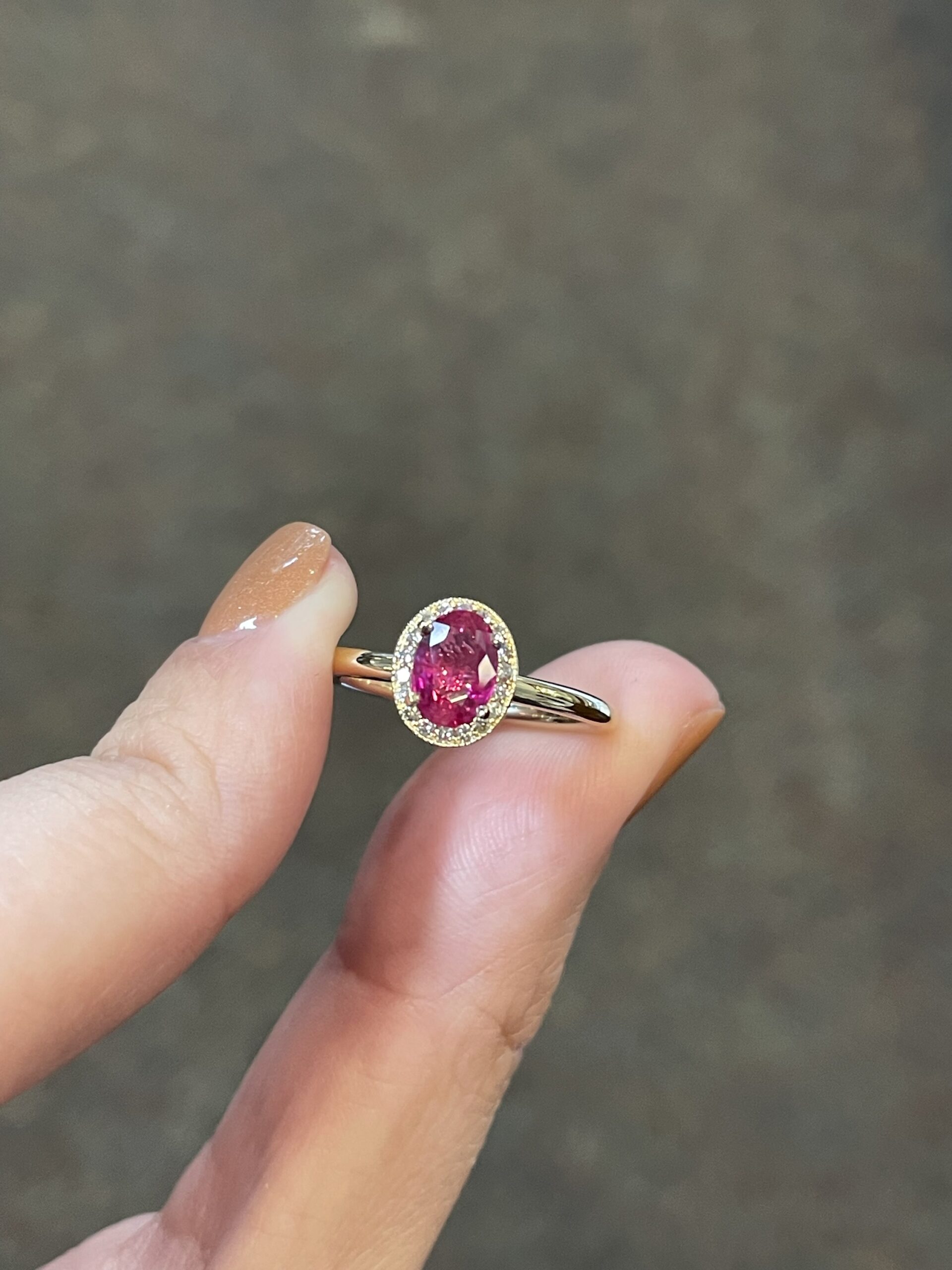 14k Yellow Gold Genuine .85 Cttw Ruby & Diamond Halo Ring With Tubular Shank - Image 8