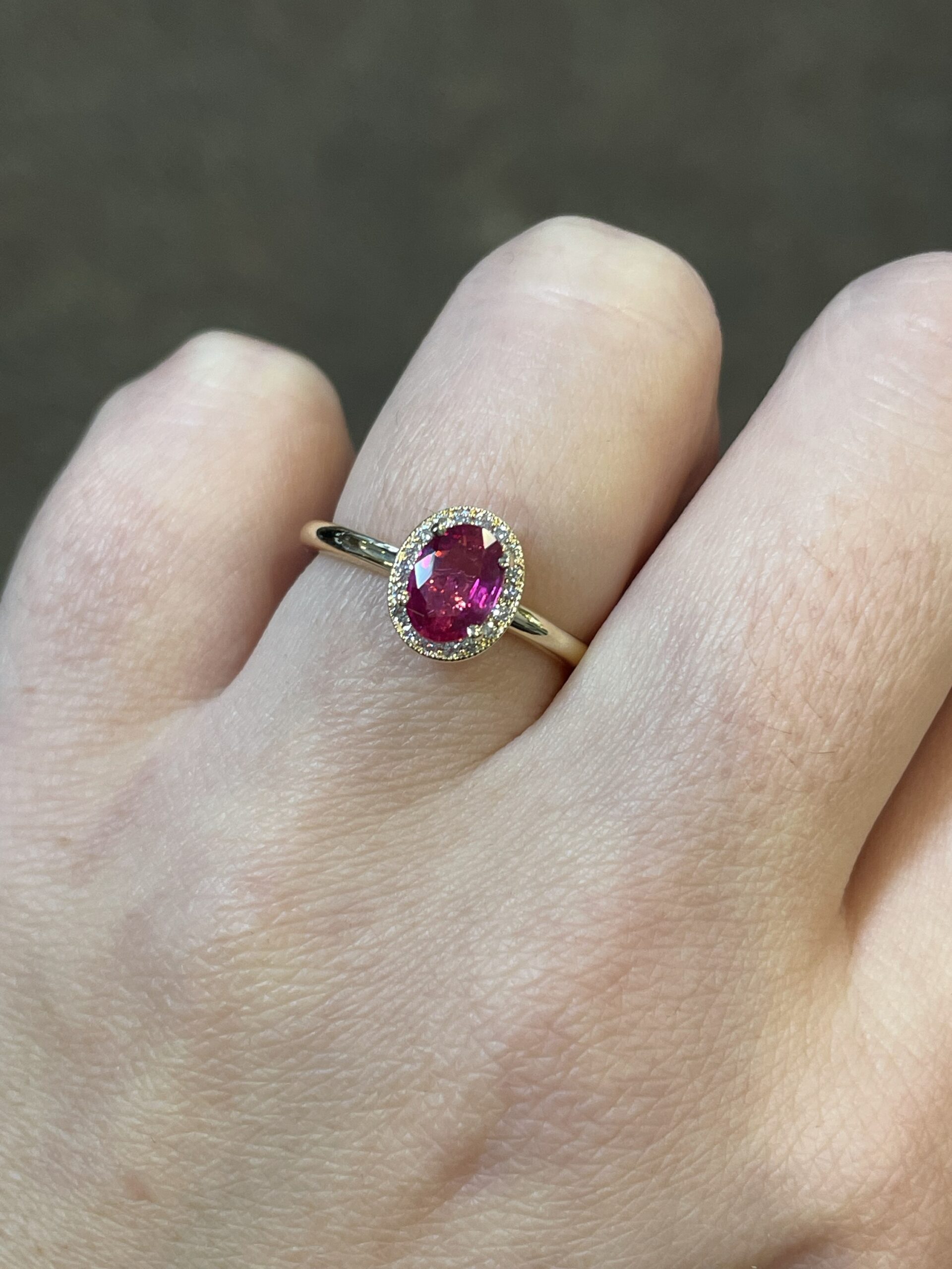 14k Yellow Gold Genuine .85 Cttw Ruby & Diamond Halo Ring With Tubular Shank - Image 14