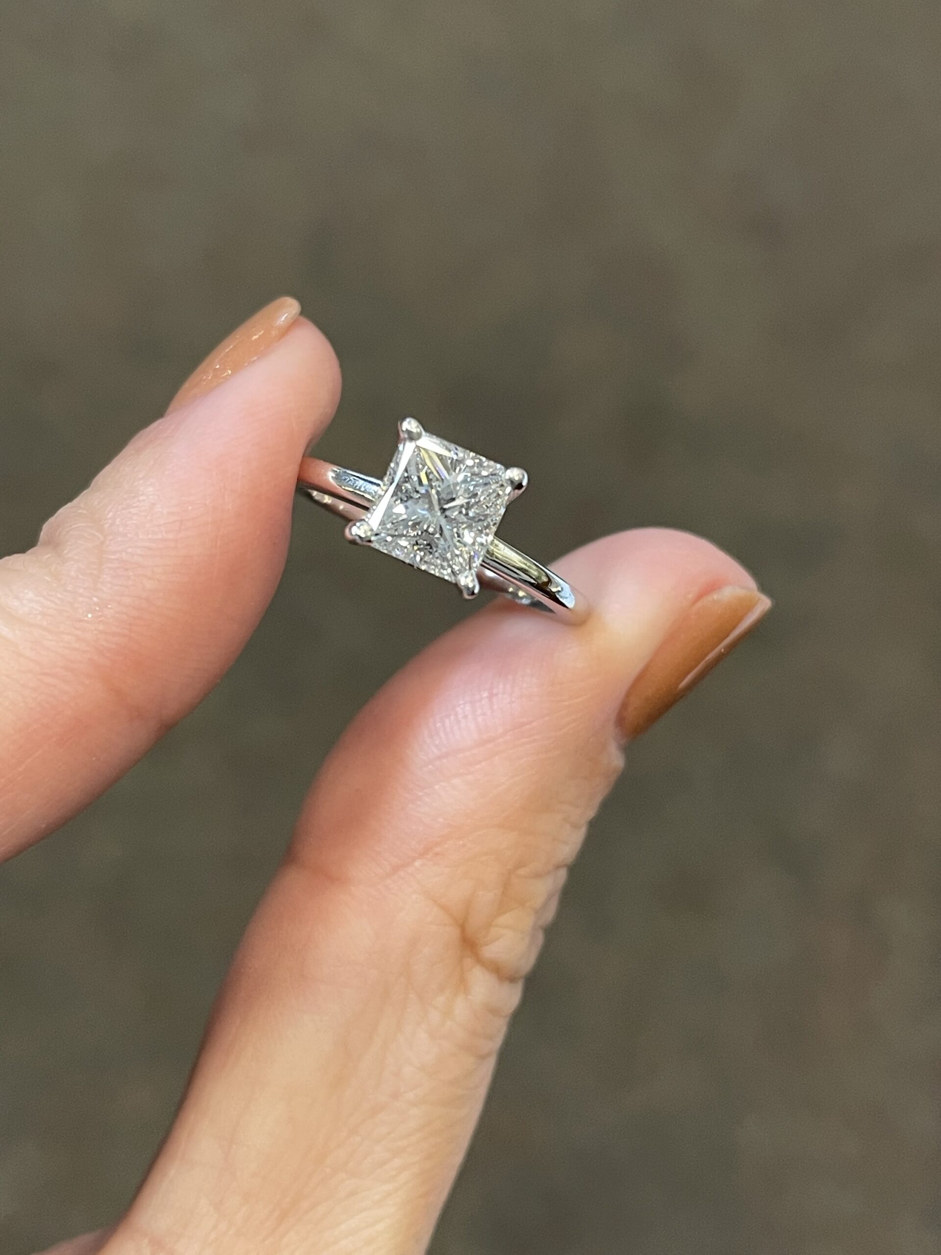 14k White Gold 1.34 Cttw EGL Certified Princess Cut Diamond Solitaire - Image 8