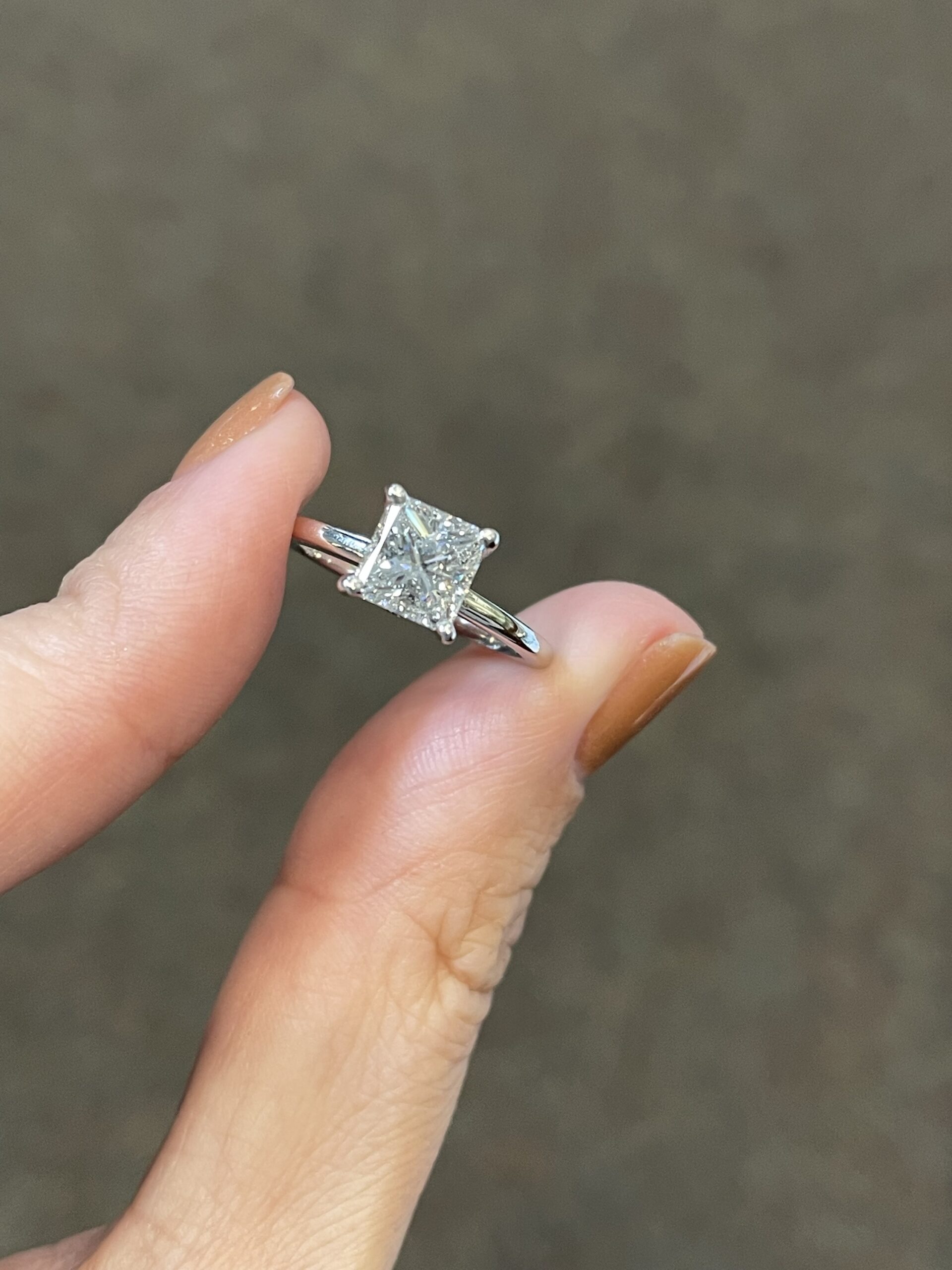 14k White Gold 1.34 Cttw EGL Certified Princess Cut Diamond Solitaire - Image 2