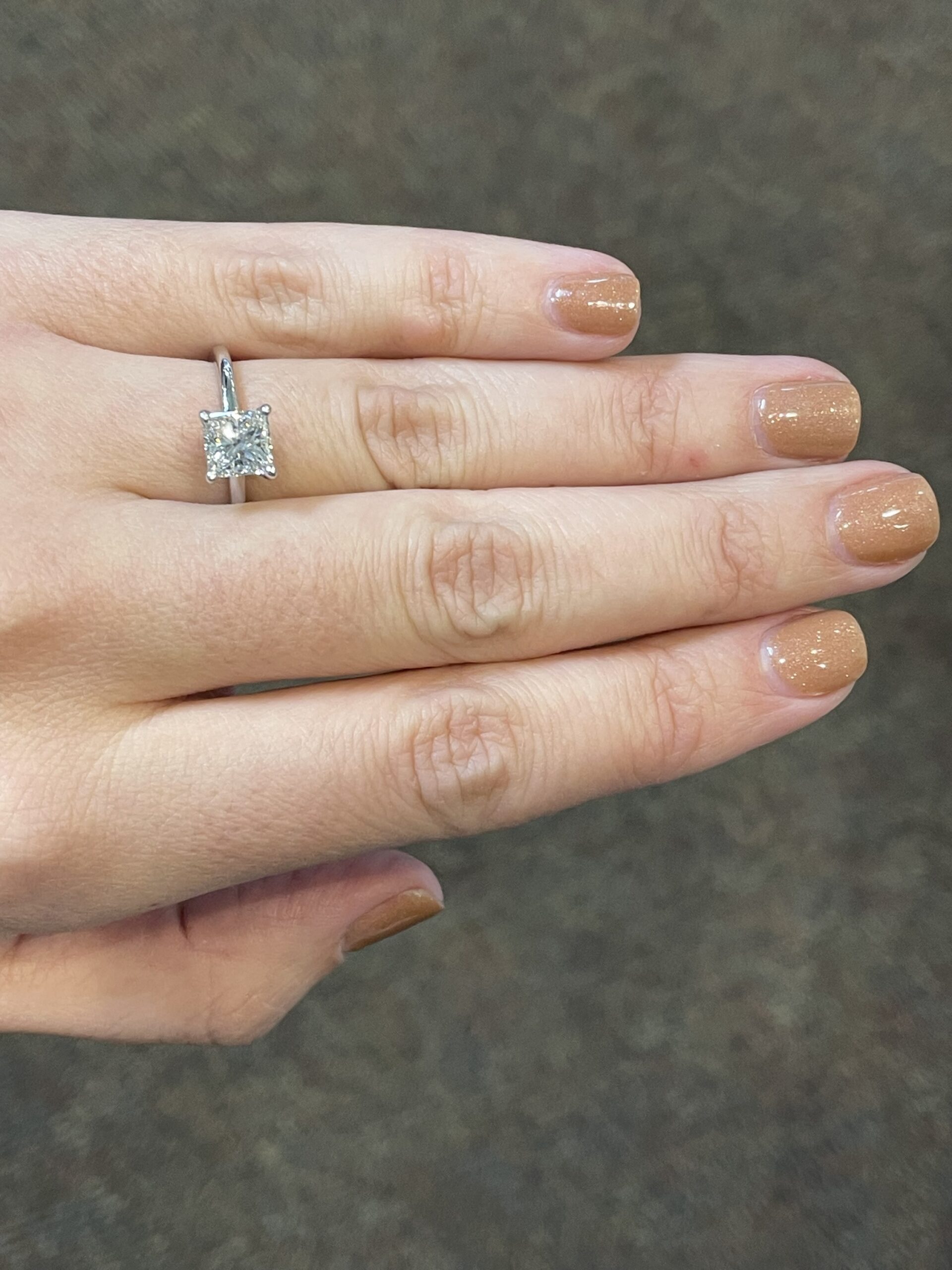 14k White Gold 1.34 Cttw EGL Certified Princess Cut Diamond Solitaire - Image 6