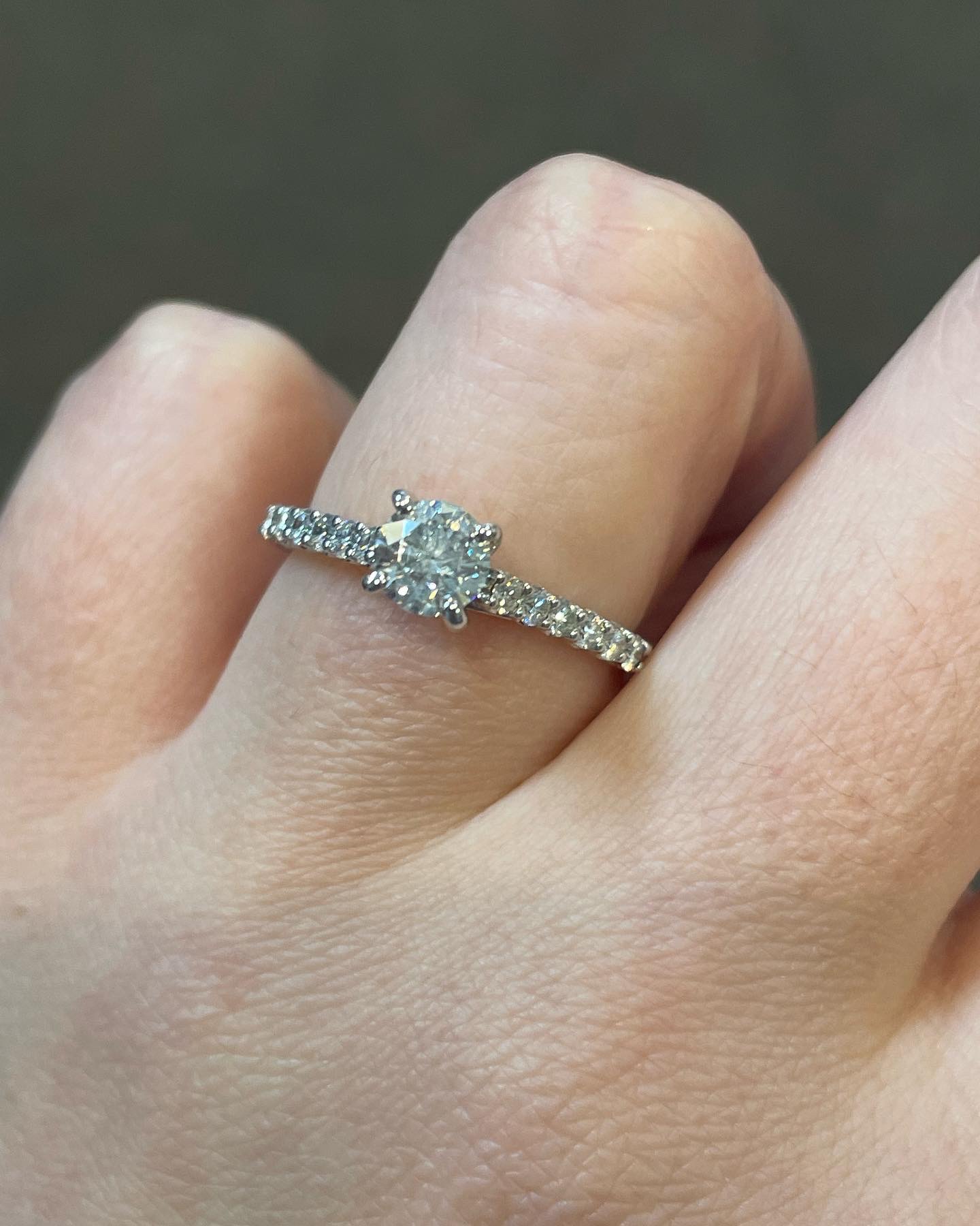 14k White Gold .60 Cttw Genuine Round Brilliant Cut Diamond Engagement Ring - Image 7