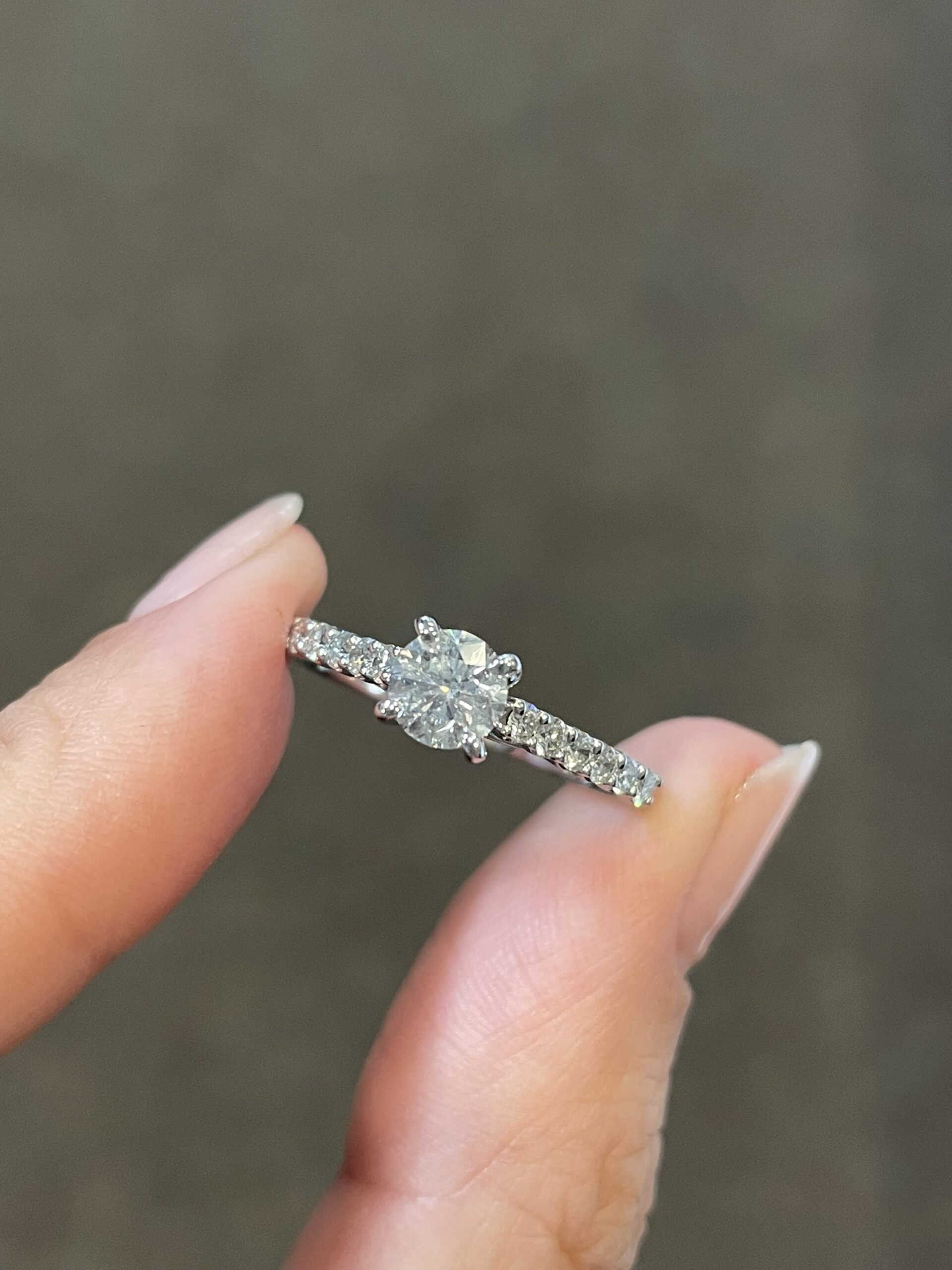 14k White Gold .60 Cttw Genuine Round Brilliant Cut Diamond Engagement Ring - Image 3