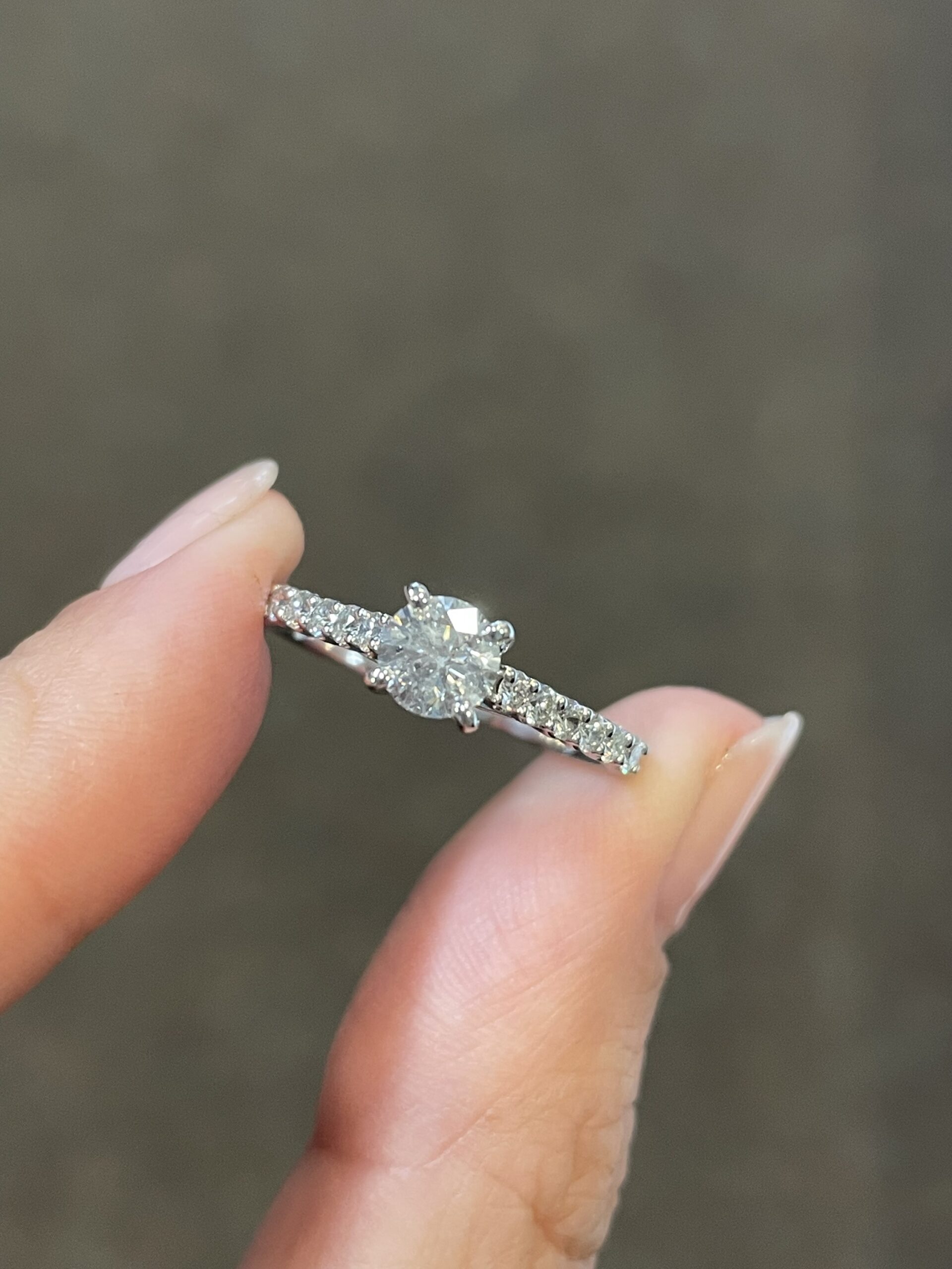 14k White Gold .60 Cttw Genuine Round Brilliant Cut Diamond Engagement Ring - Image 2