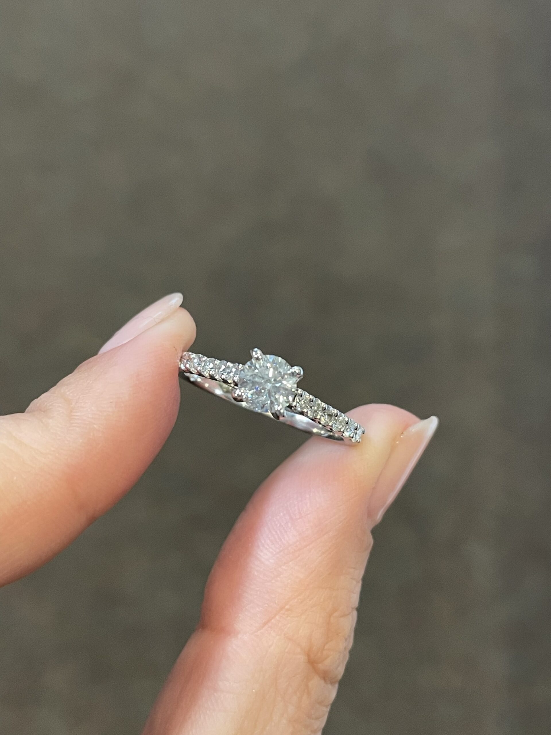 14k White Gold .60 Cttw Genuine Round Brilliant Cut Diamond Engagement Ring - Image 4