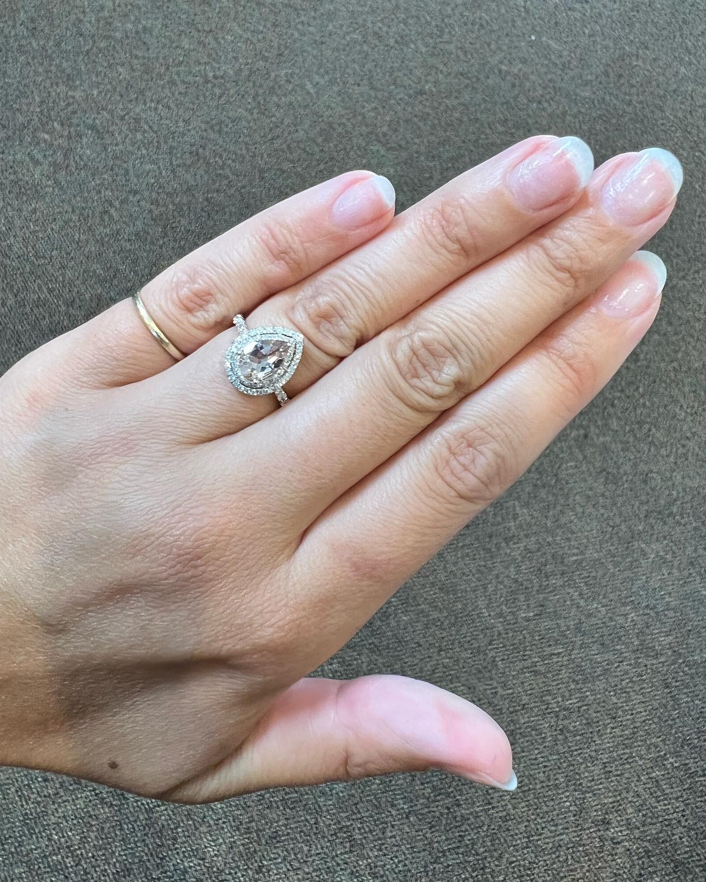 14k White Gold Genuine 1.07 Cttw Morganite & .37 Cttw Diamond Double Halo Ring - Image 20