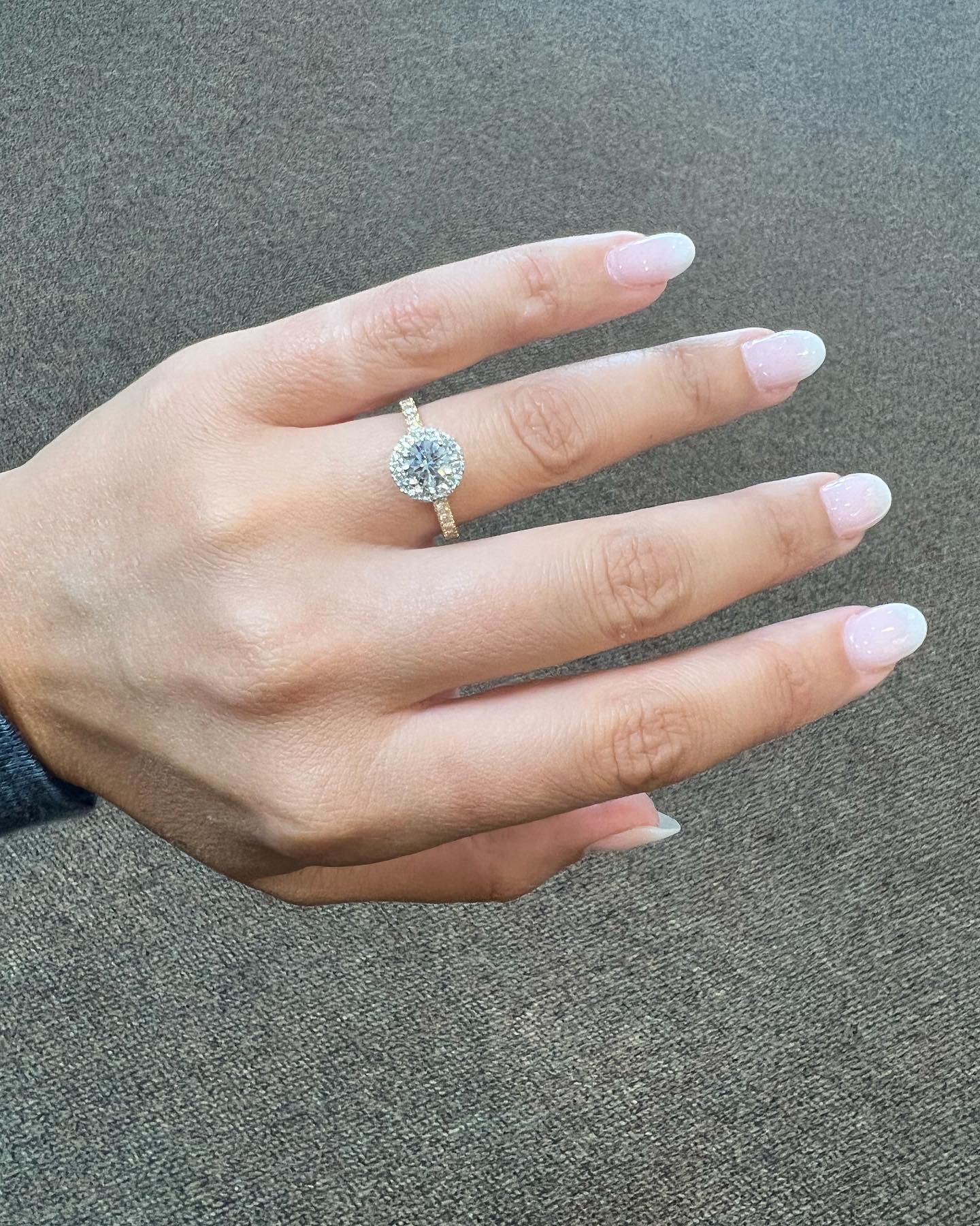 Custom Made 18k Yellow Gold & Platinum Genuine GIA Certified .80 Carat Round Brilliant Cut Diamond Halo Ring - Image 28