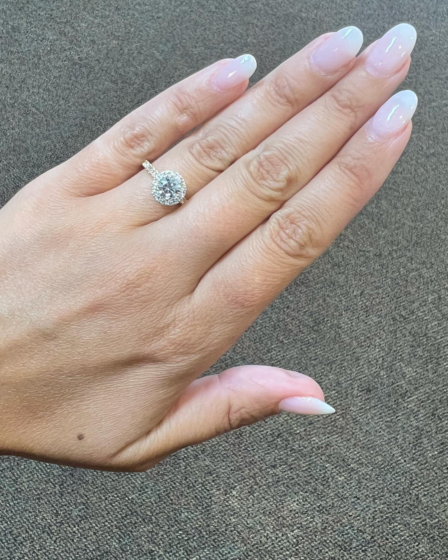 Custom Made 18k Yellow Gold & Platinum Genuine GIA Certified .80 Carat Round Brilliant Cut Diamond Halo Ring - Image 23