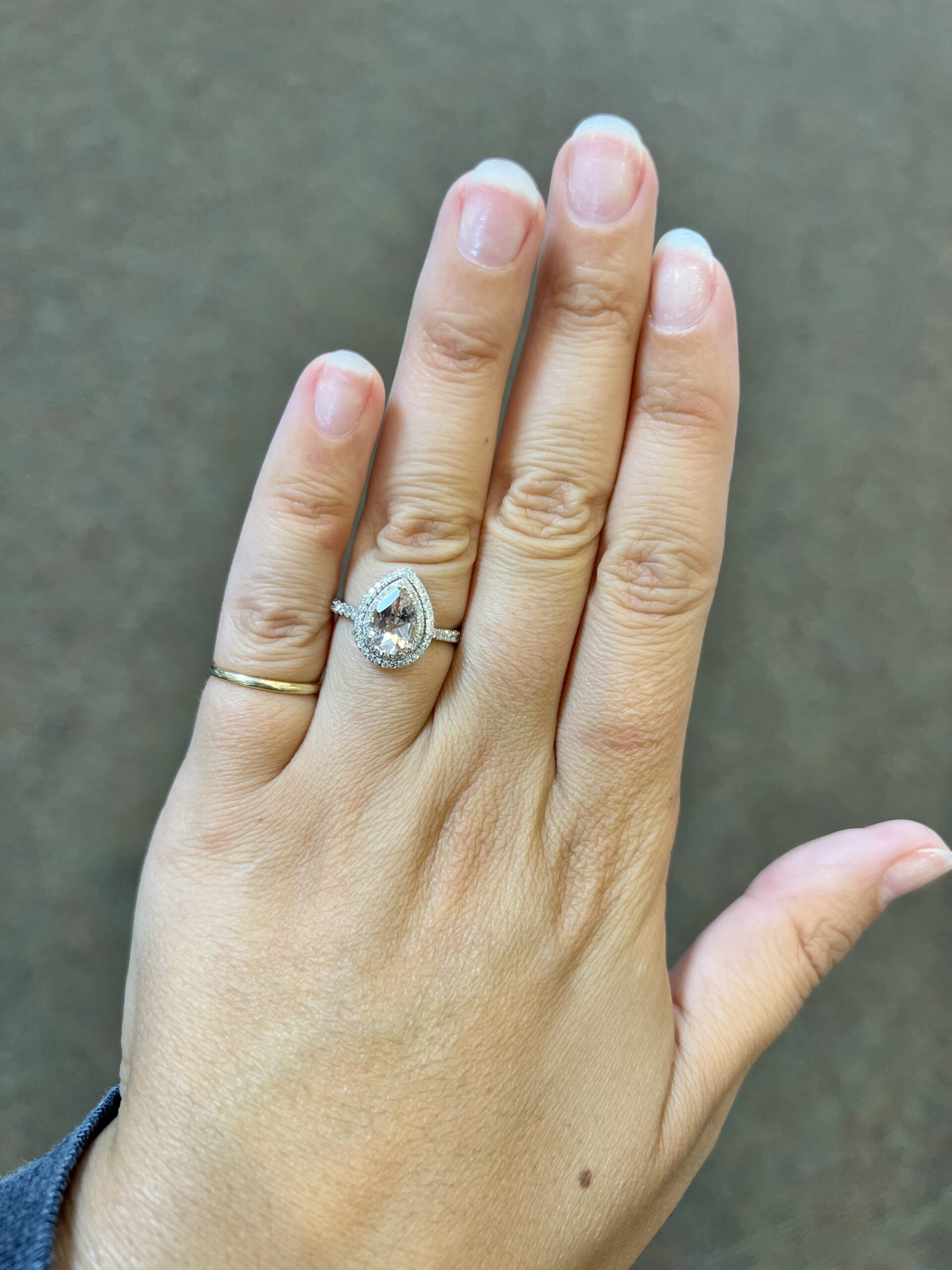 14k White Gold Genuine 1.07 Cttw Morganite & .37 Cttw Diamond Double Halo Ring - Image 15