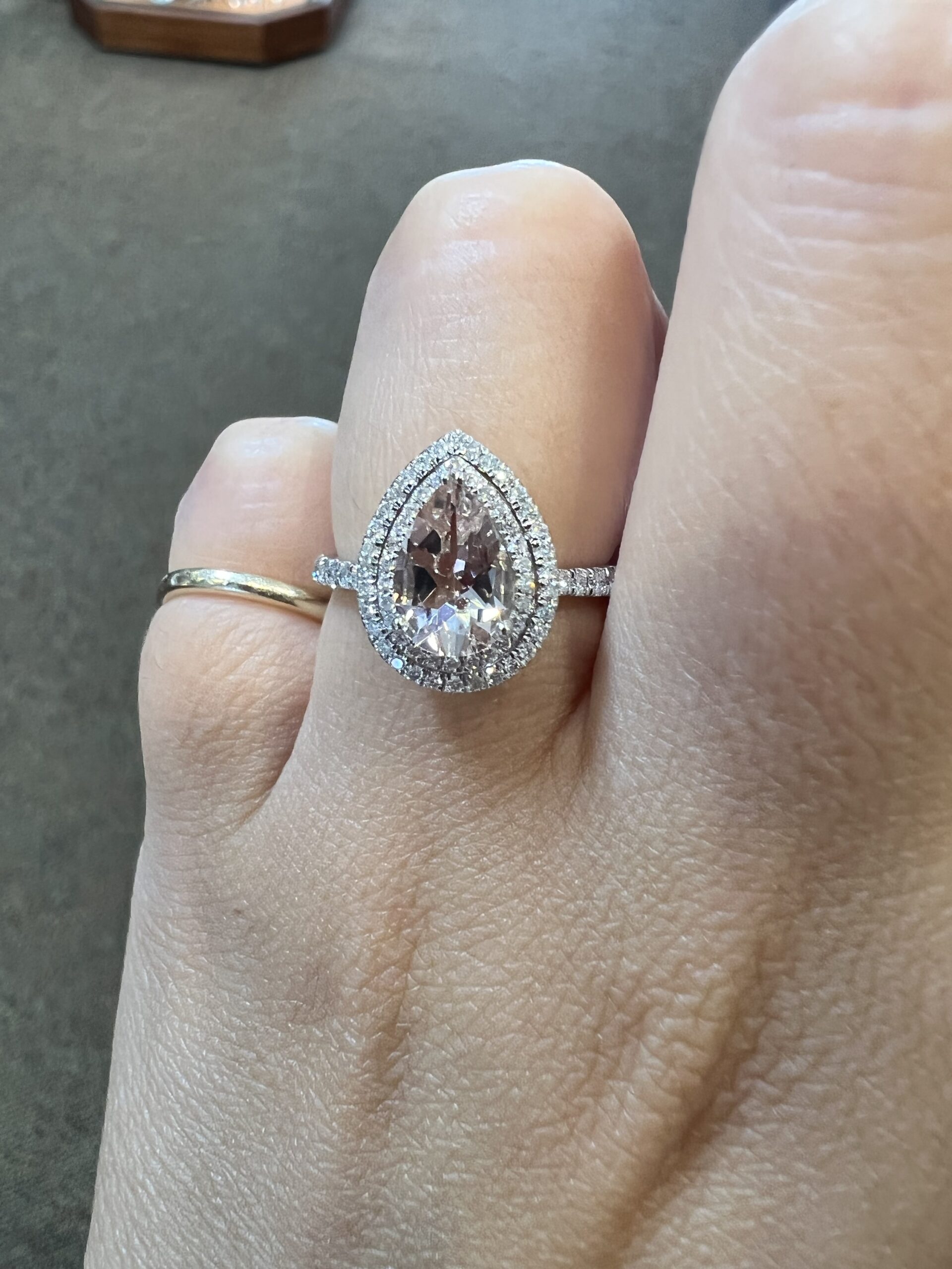 14k White Gold Genuine 1.07 Cttw Morganite & .37 Cttw Diamond Double Halo Ring - Image 23