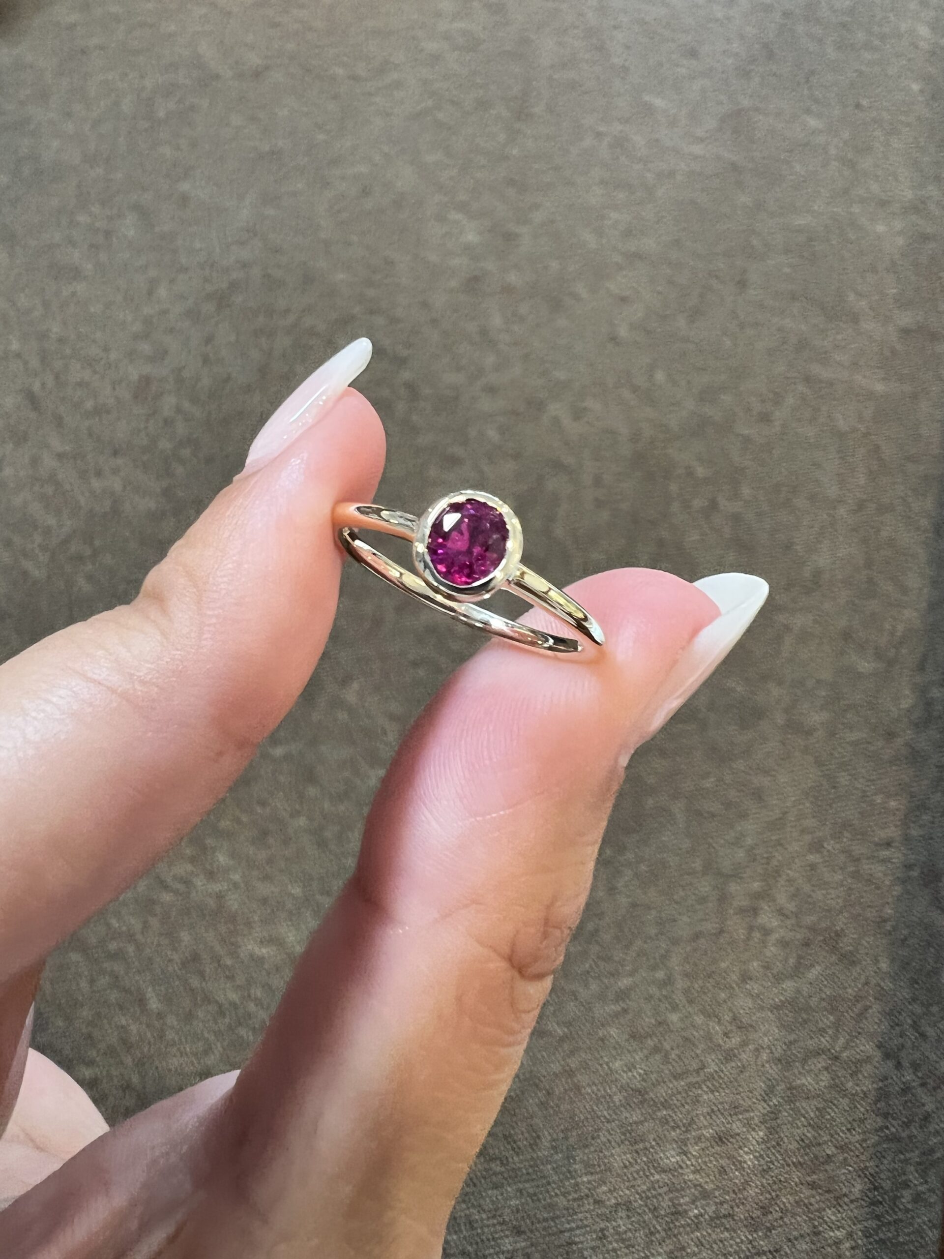 14k Yellow Gold Genuine Ruby Bezel Set Ring - Image 2