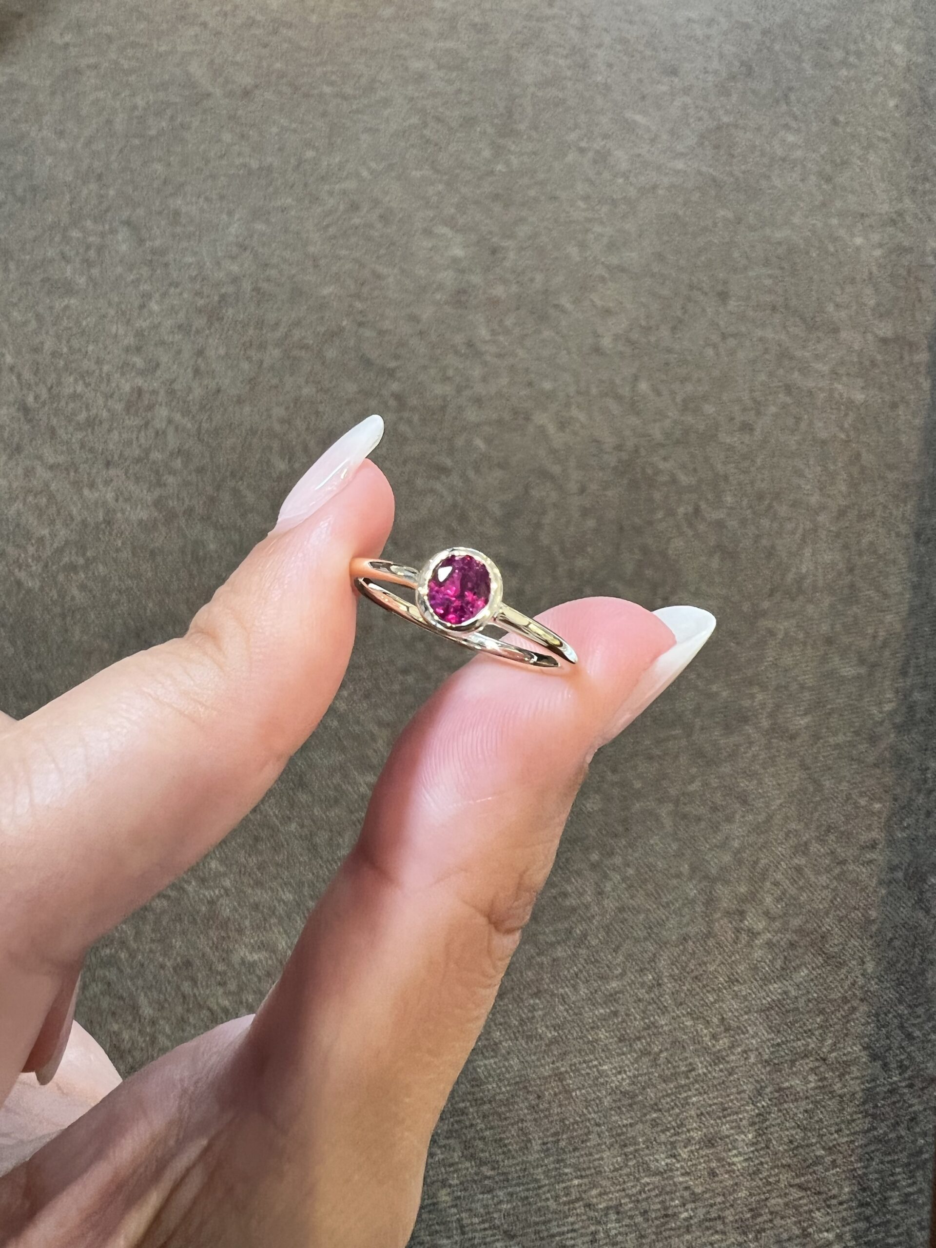 14k Yellow Gold Genuine Ruby Bezel Set Ring - Image 3